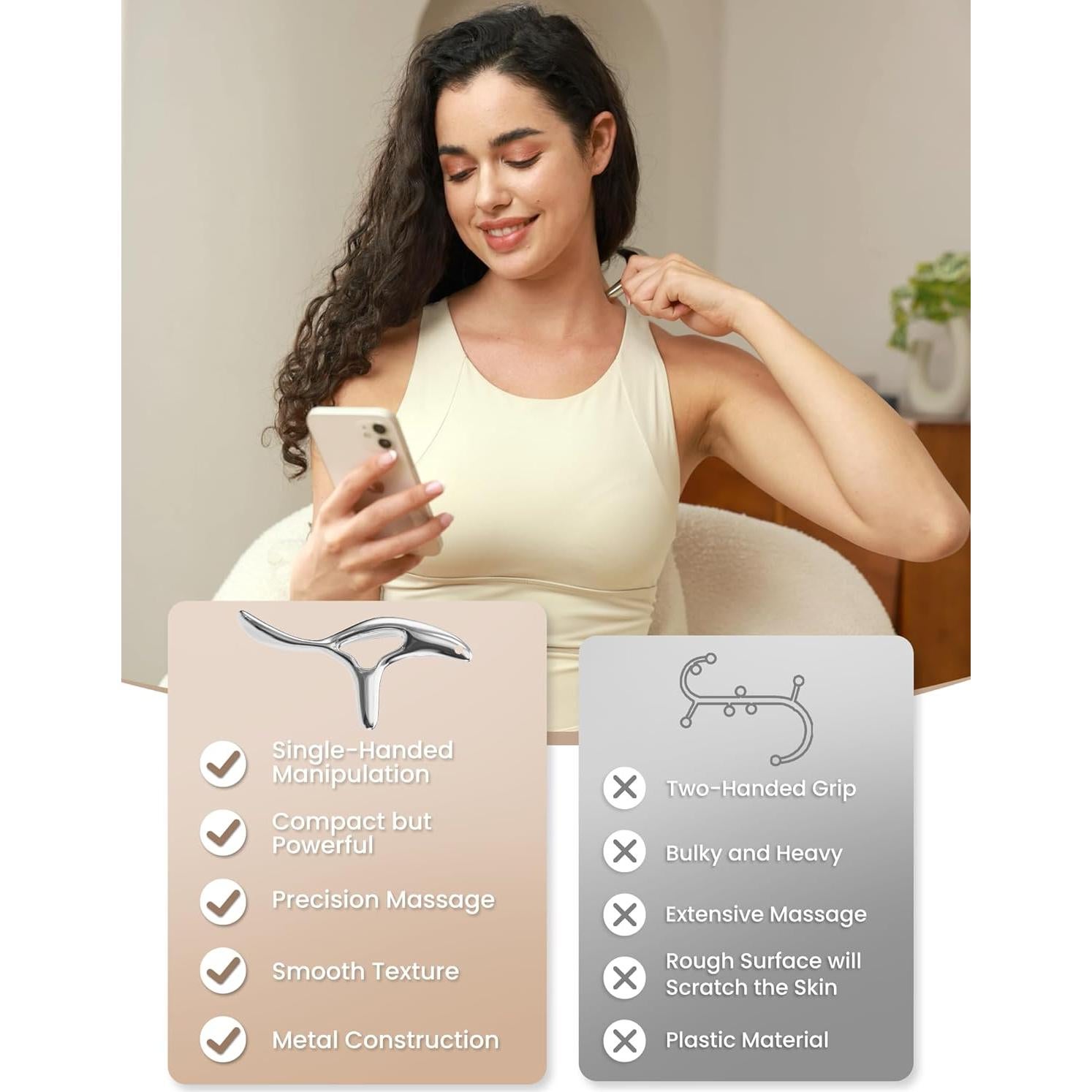 Herramienta de Masaje Lifechill Gua Sha 12.7x6.35cm