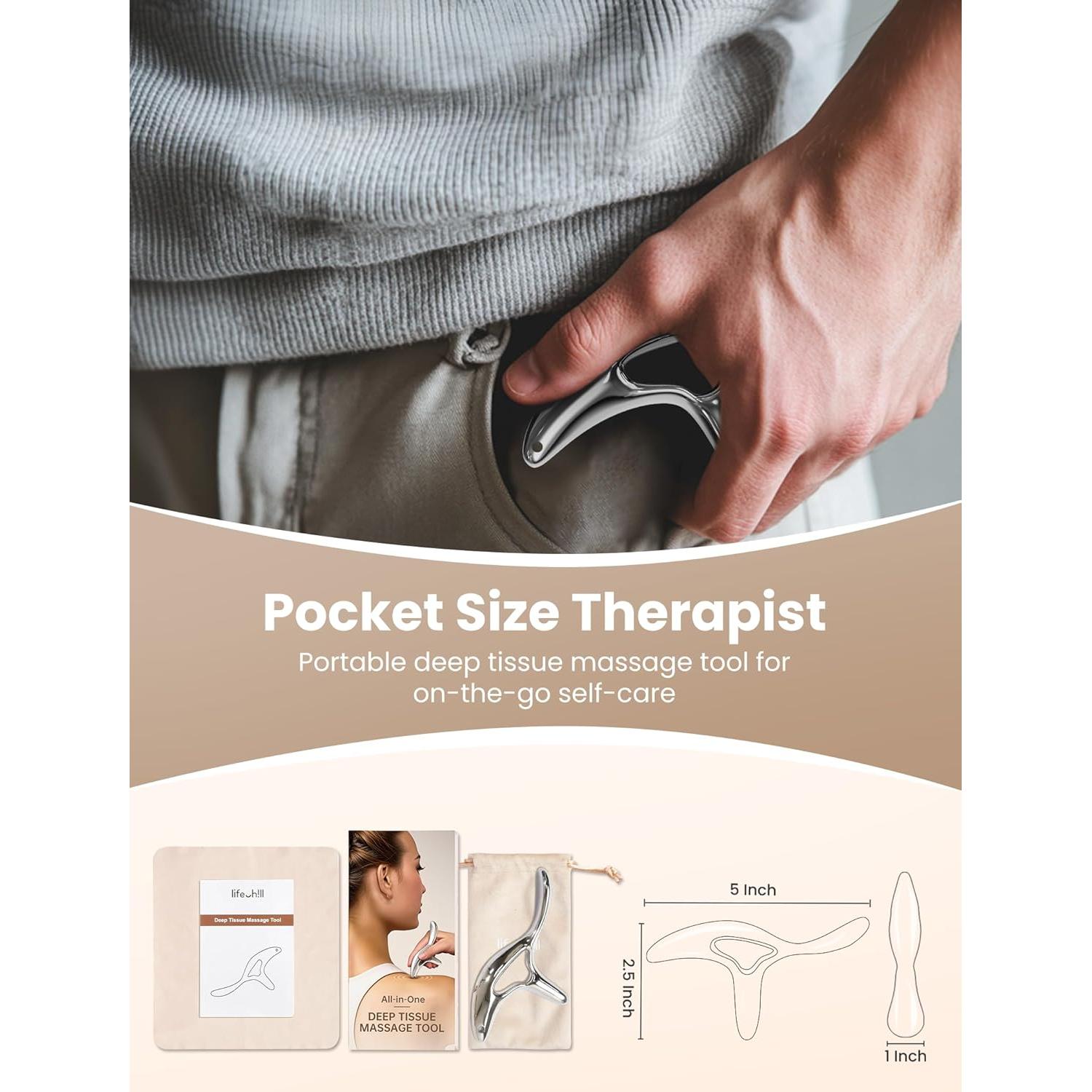 Herramienta de Masaje Lifechill Gua Sha 12.7x6.35cm