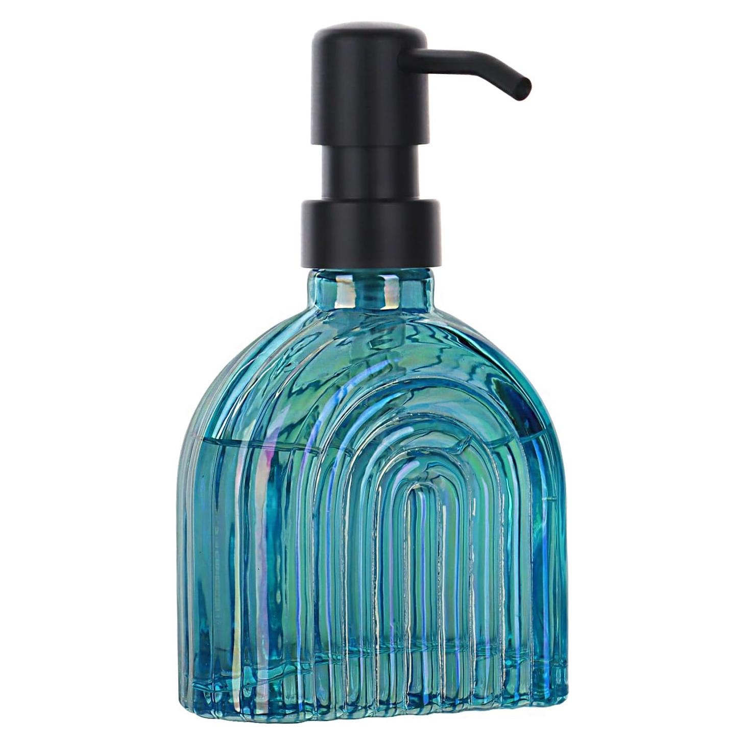 Dispensador de Jabón de Vidrio OCTMUSTARD 255 ml Azul Bebé