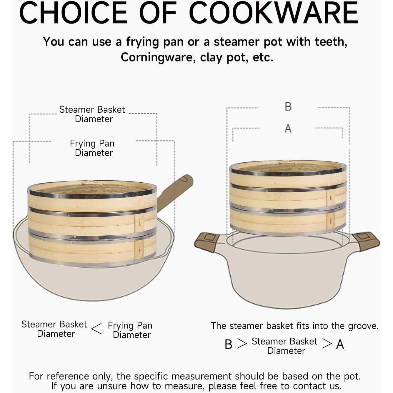 Vaporera de Bambú 2 Niveles Hcooker 7L con Acero Inoxidable