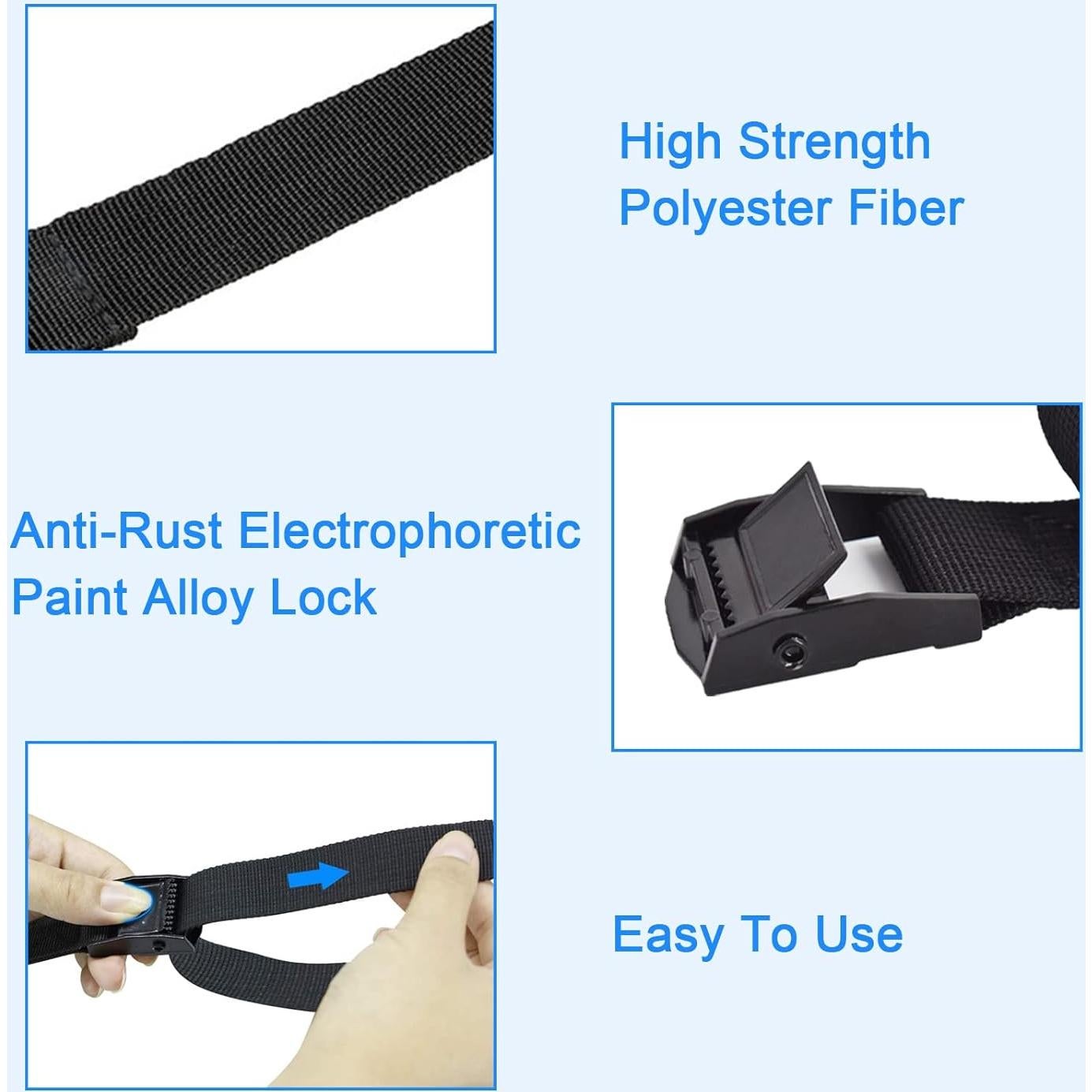 Correas de Amarre RIO Direct 1m x 2.5cm Ajustables 4 Unidades