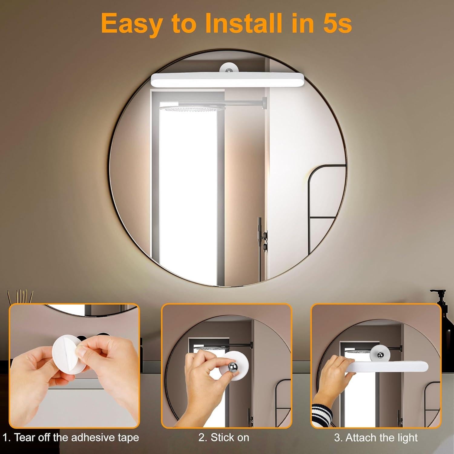 Luces de Vanity Inalámbricas Benreom 27.94cm Ajustables