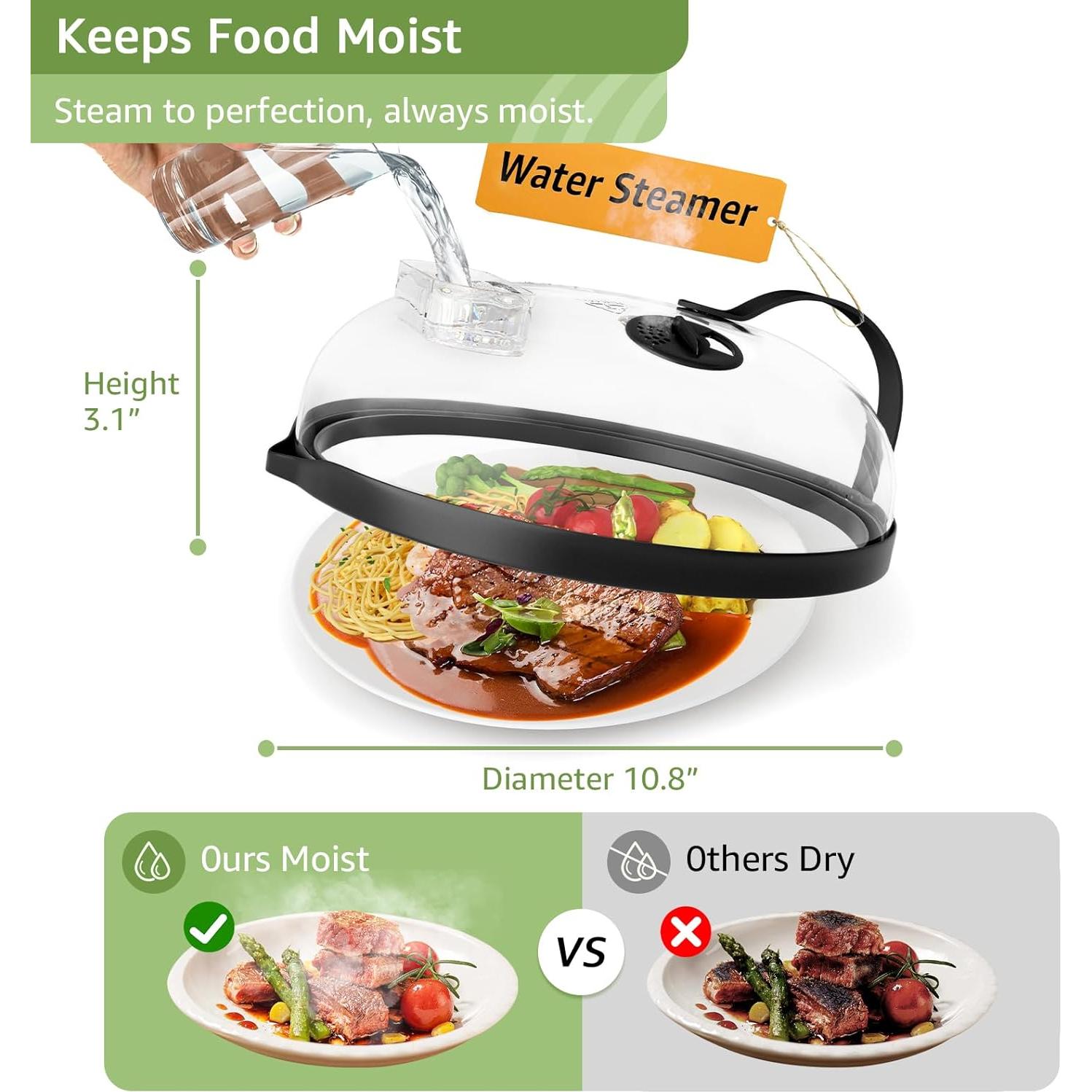 Cubierta para Microondas NUTIKAS 25.4 cm con Vaporera