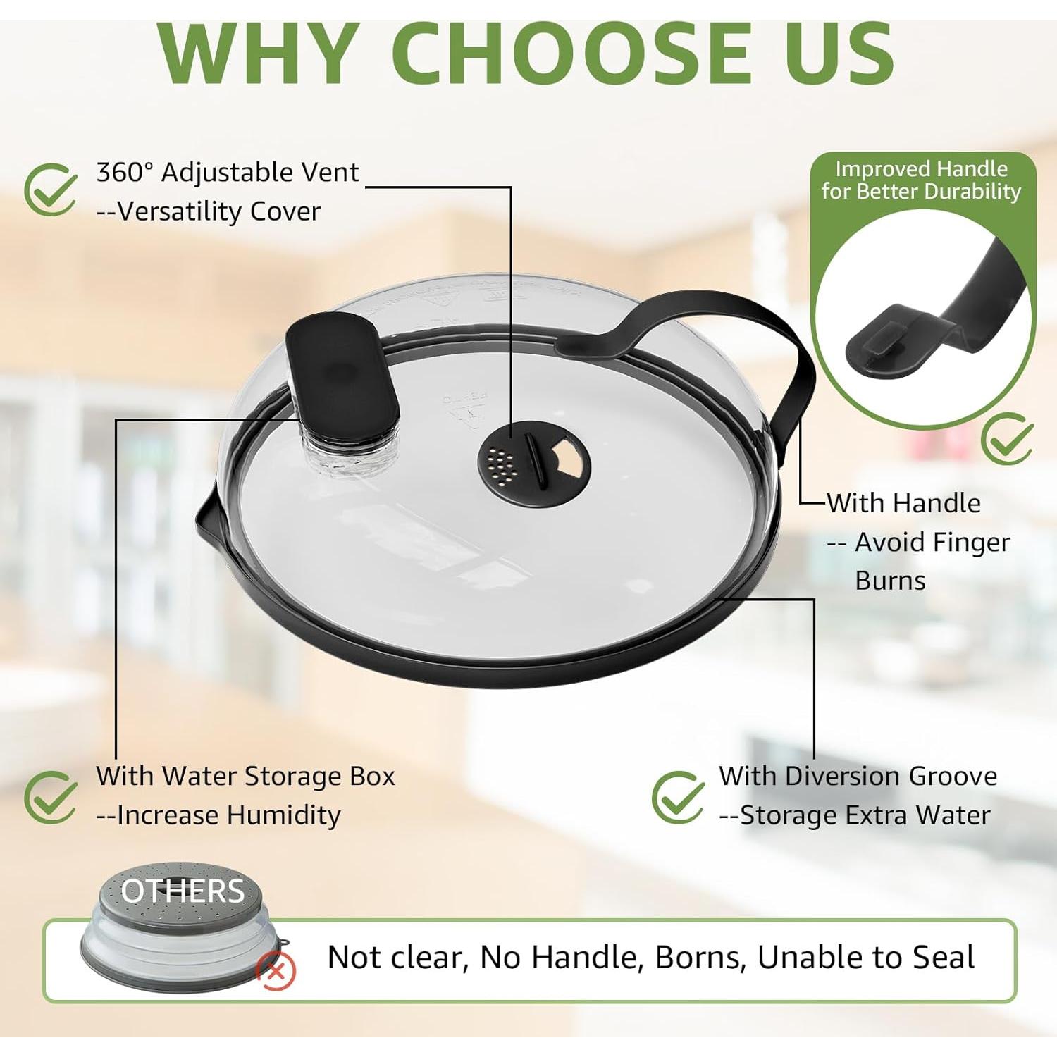 Cubierta para Microondas NUTIKAS 25.4 cm con Vaporera