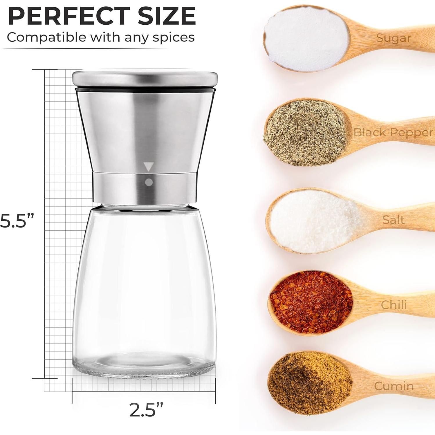 Molinillo de Pimienta y Sal Kitchen-GO Acero Inoxidable 14cm