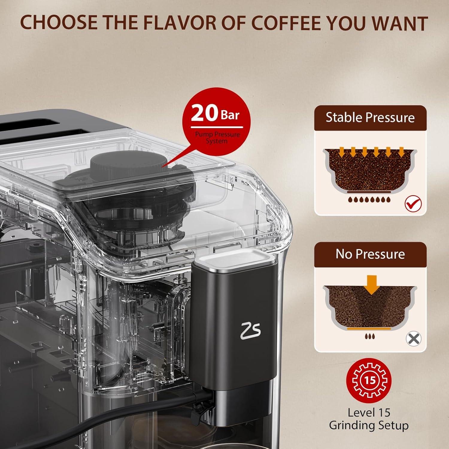 Máquina de Espresso Automática Takywep K0WD7eRSQR 20 Bar Negra