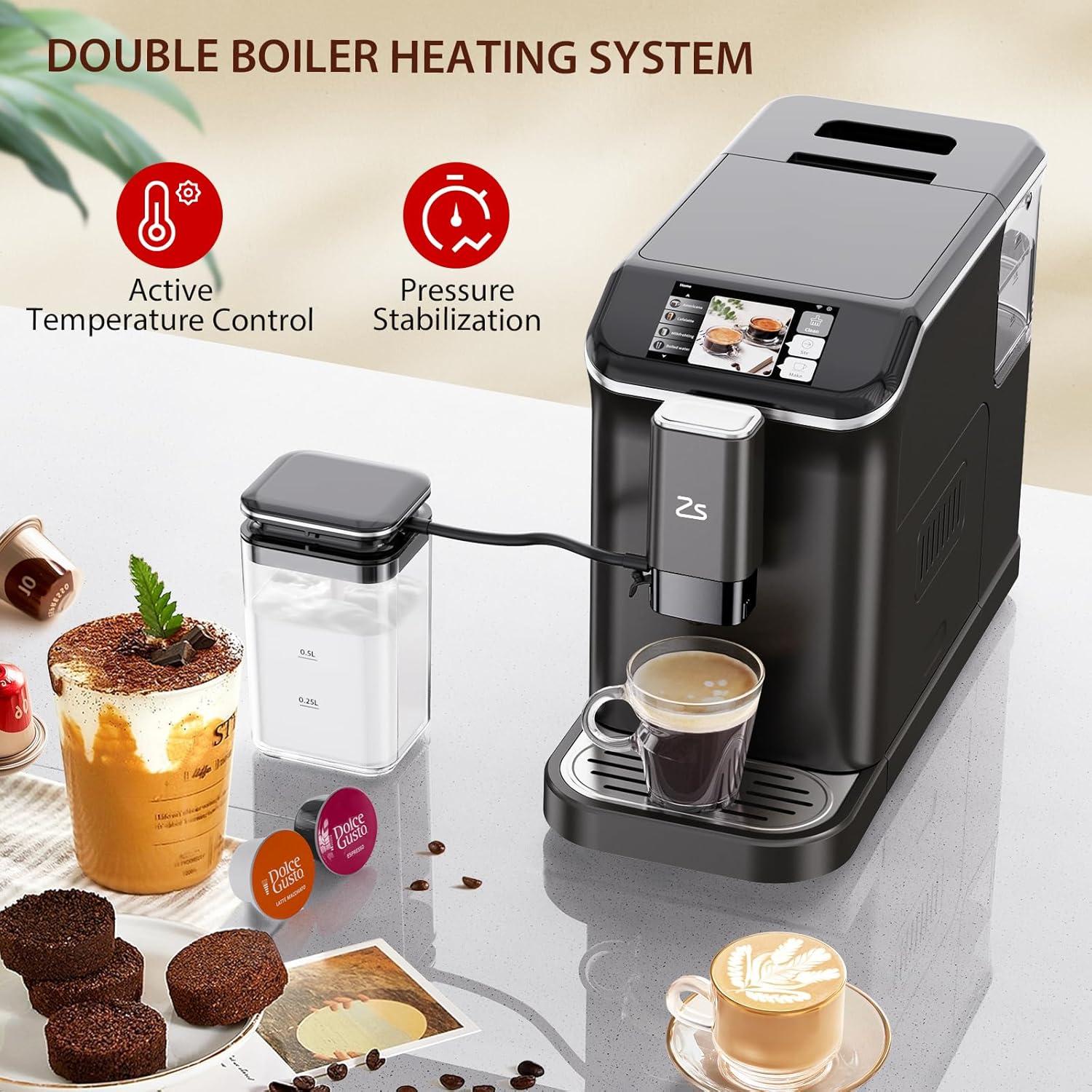 Máquina de Espresso Automática Takywep K0WD7eRSQR 20 Bar Negra