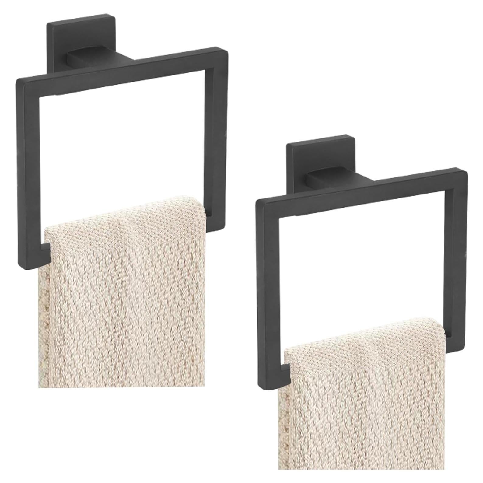 Anillo de Toalla 2 Piezas JOPOFI Acero Inoxidable Negro Mate