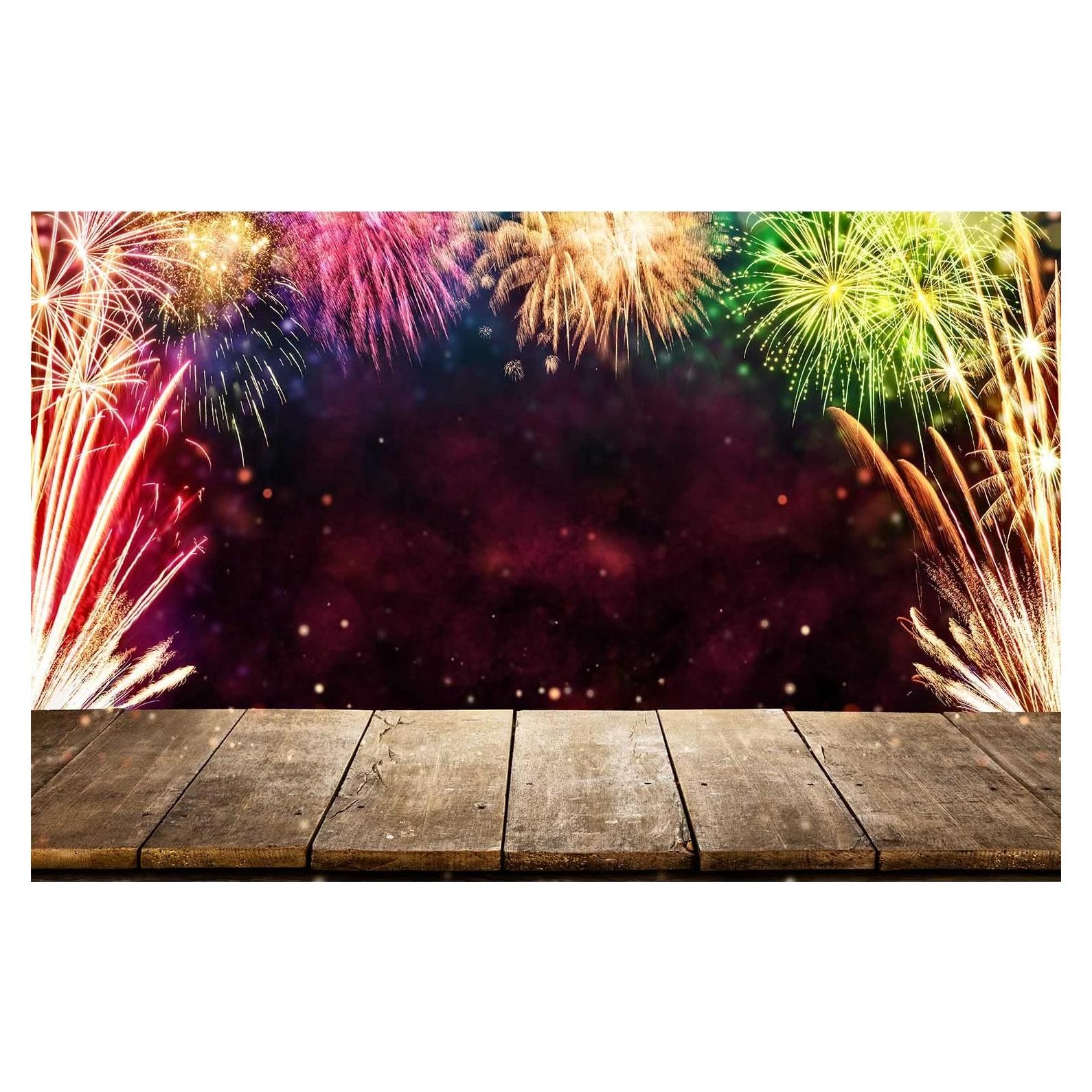 Fondo de Fotografía Vinilo NeoBack 213x152cm Madera Fuegos Artificiales