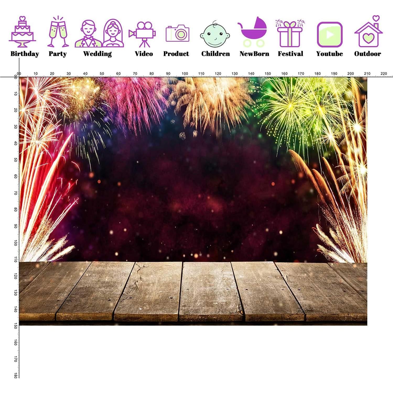 Fondo de Fotografía Vinilo NeoBack 213x152cm Madera Fuegos Artificiales