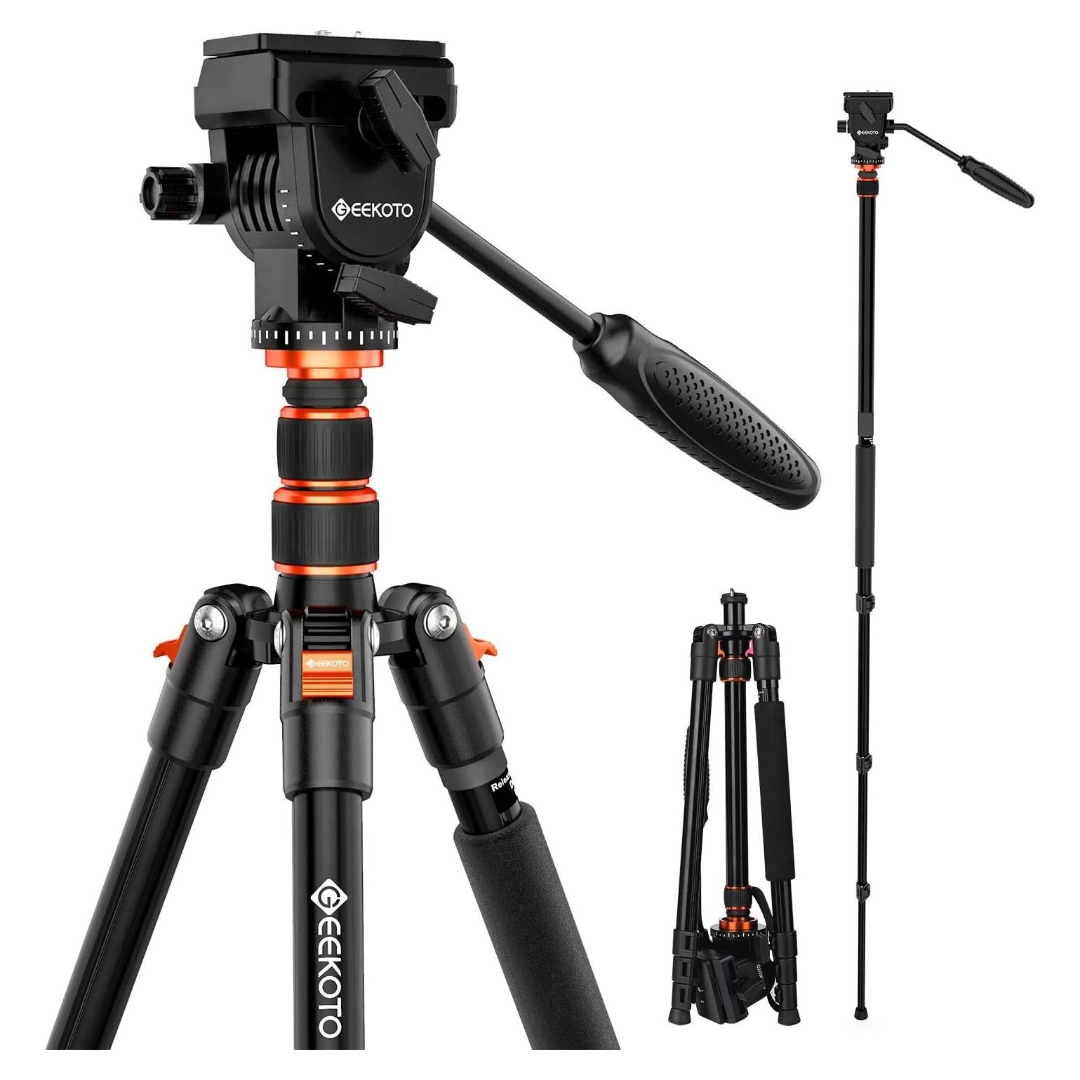 Trípode Profesional GEEKOTO para Cámara DSLR 195.58 cm