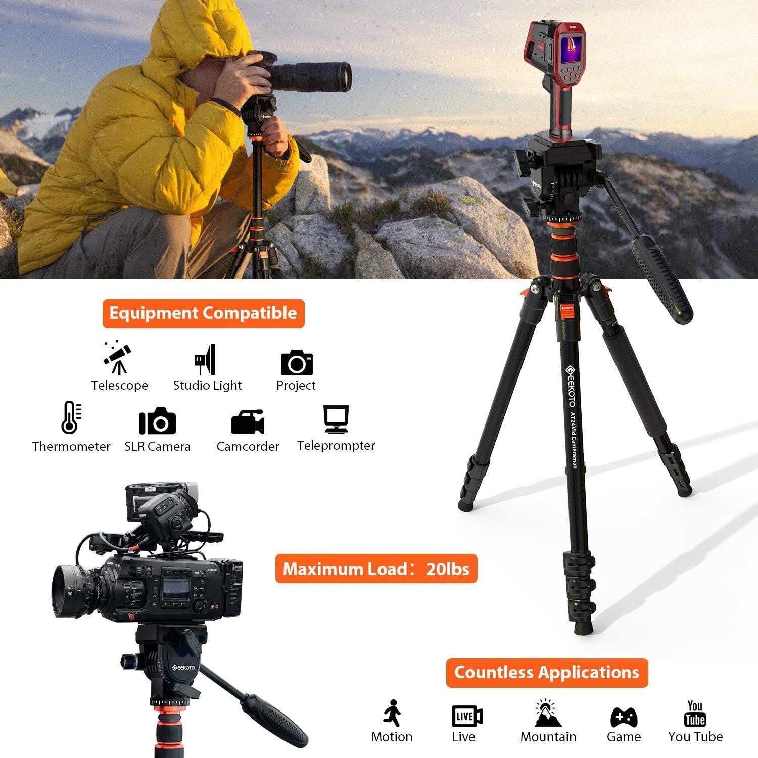 Trípode Profesional GEEKOTO para Cámara DSLR 195.58 cm