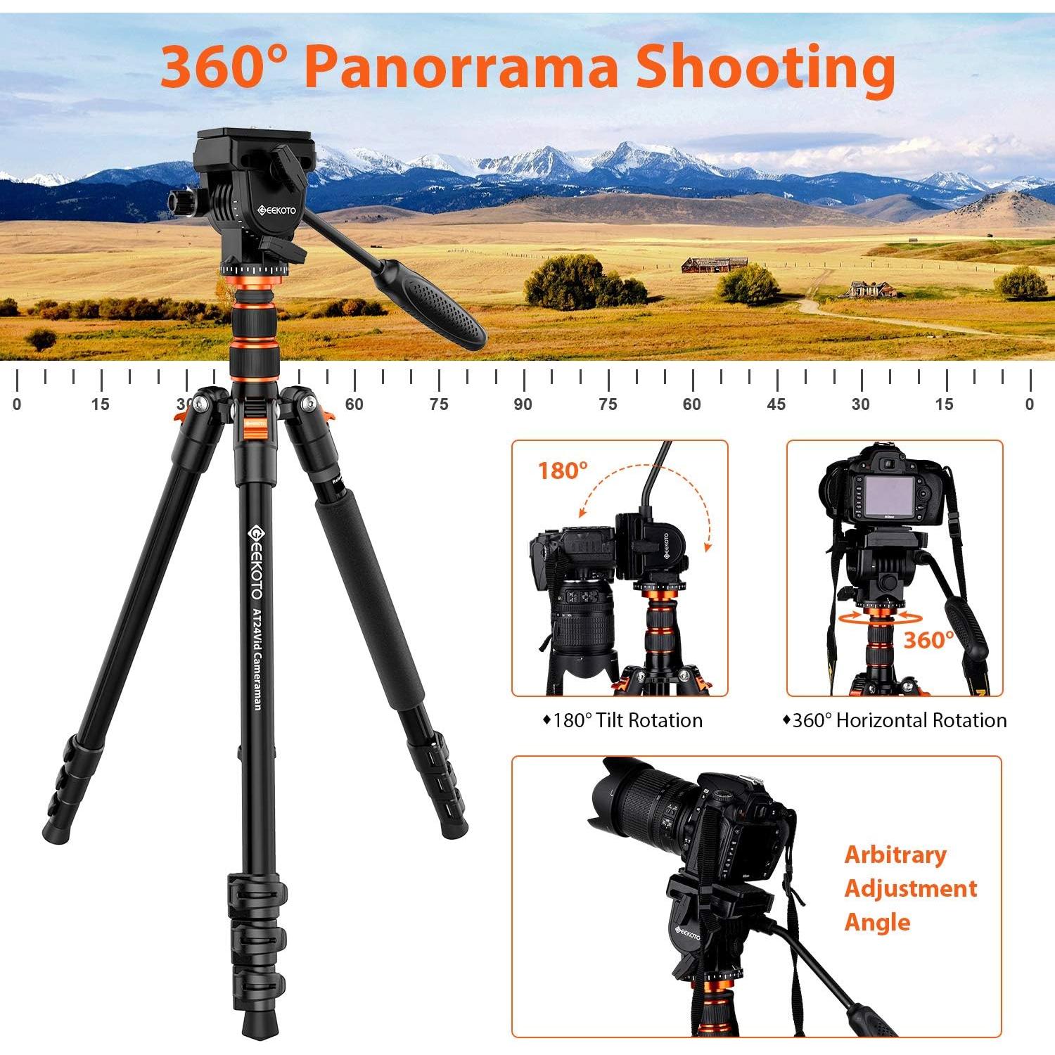 Trípode Profesional GEEKOTO para Cámara DSLR 195.58 cm