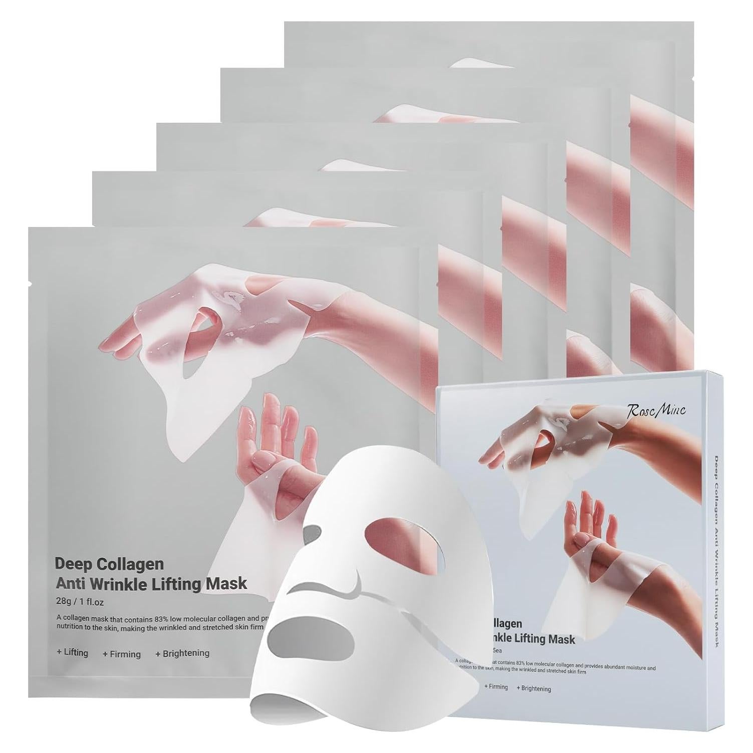 Mascarilla Facial de Colágeno DATANSUN 5 Pcs Hidratación Profunda