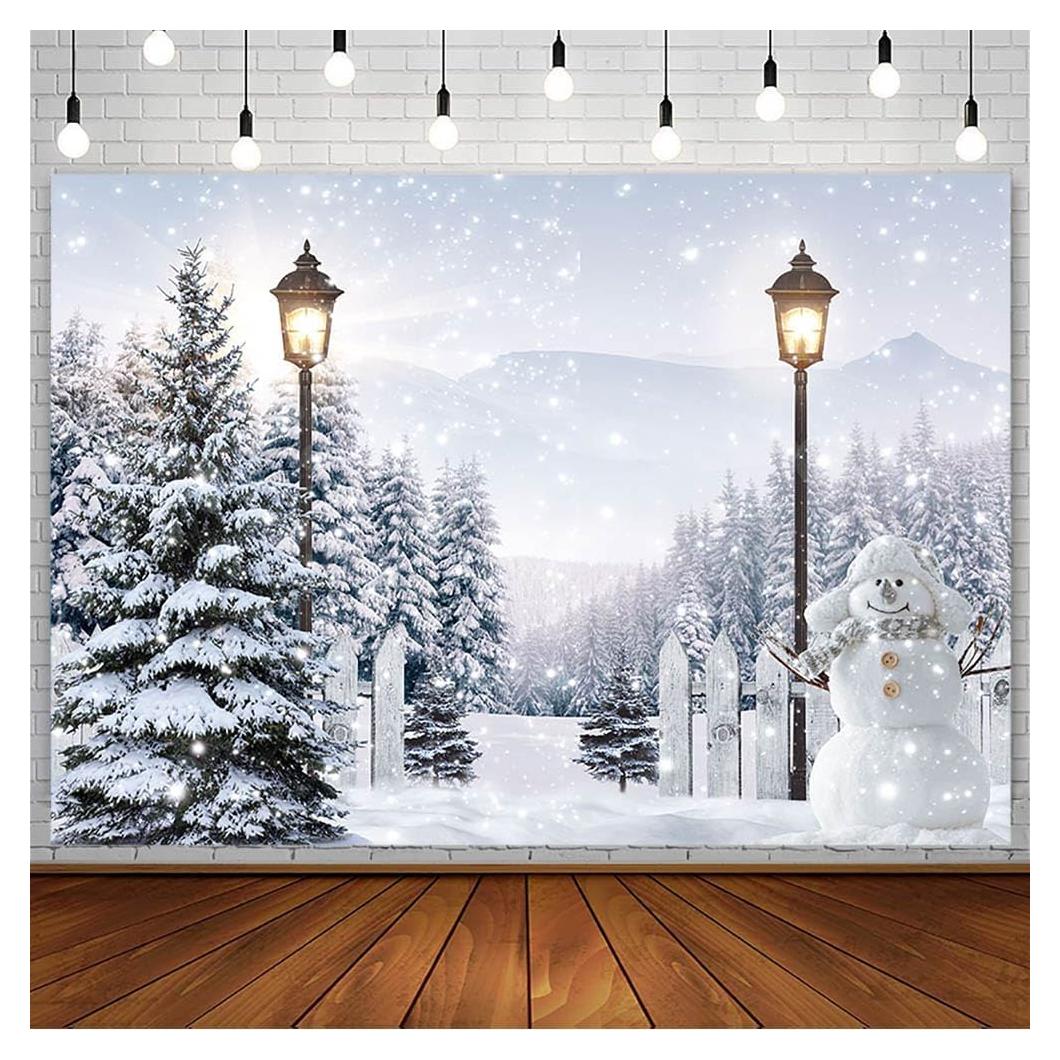 Fondo de Navidad Invierno AIBIIN 210x150 cm Bosque Nevado