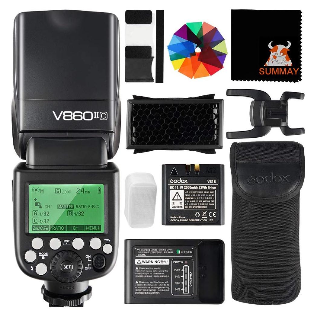 Flash Godox V860II-C para Cámara Canon E-TTL 1.06 kg GN60