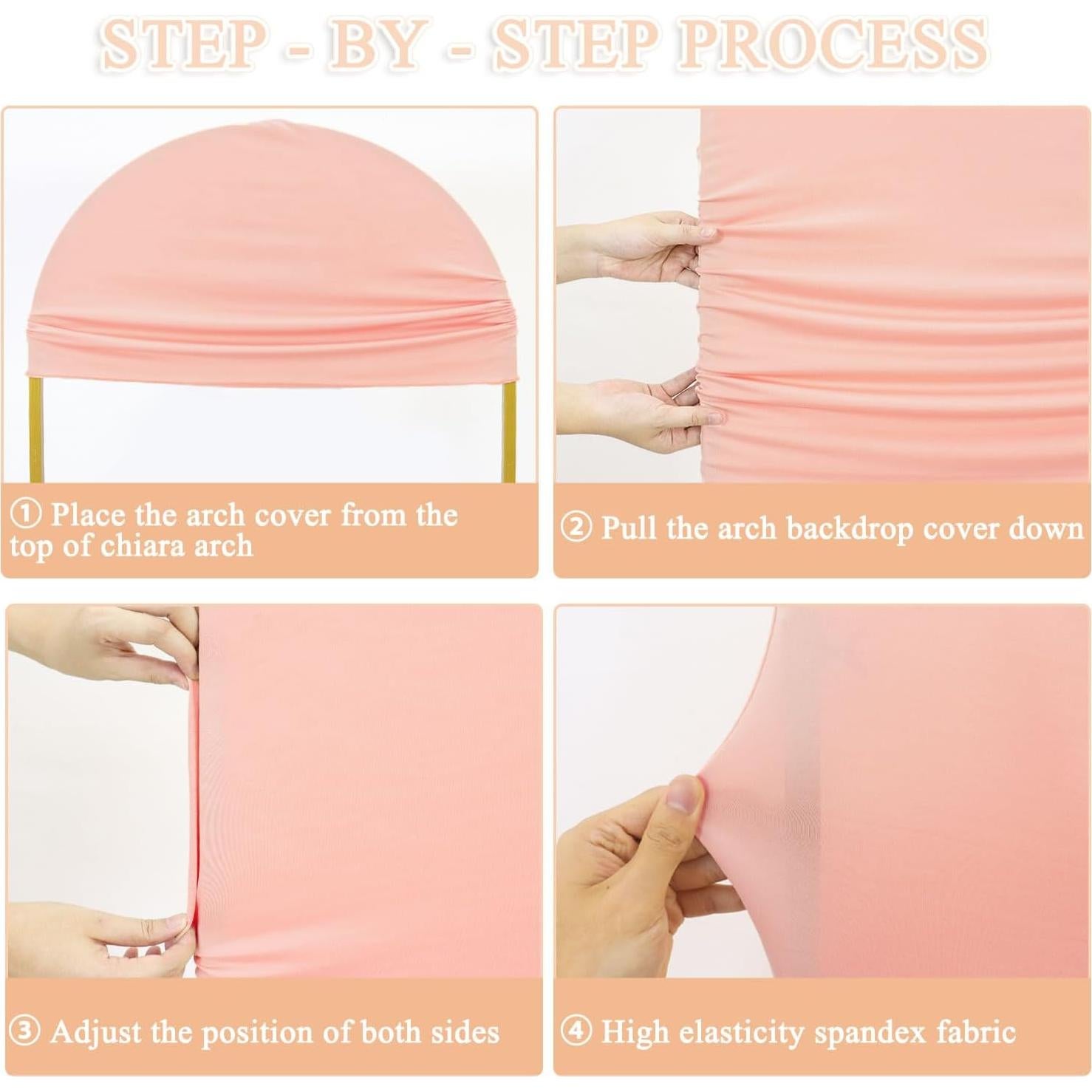 Cubierta de Arco Ajustada Spandex Rosa Polvoriento 0.64x1.52m