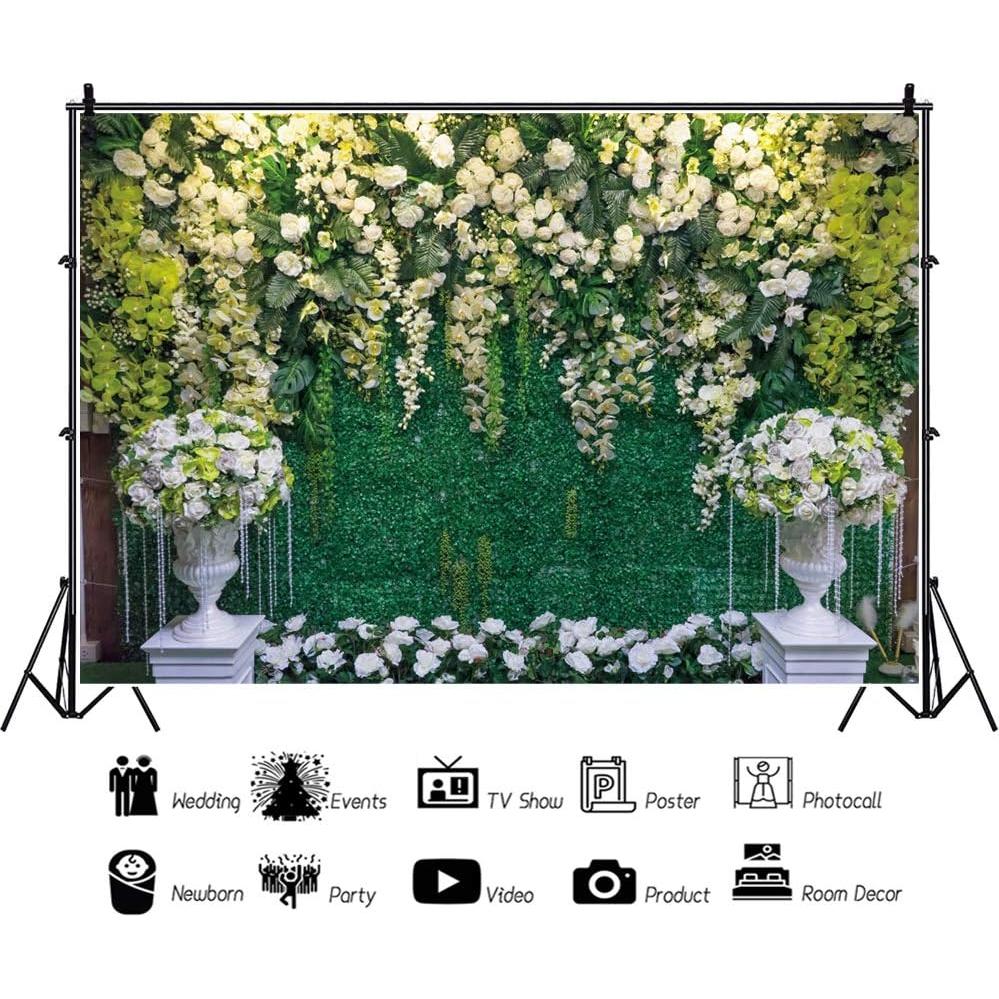 Fondo de Fotografía Vinilo 300x250cm Haoyiyi Flores 3D