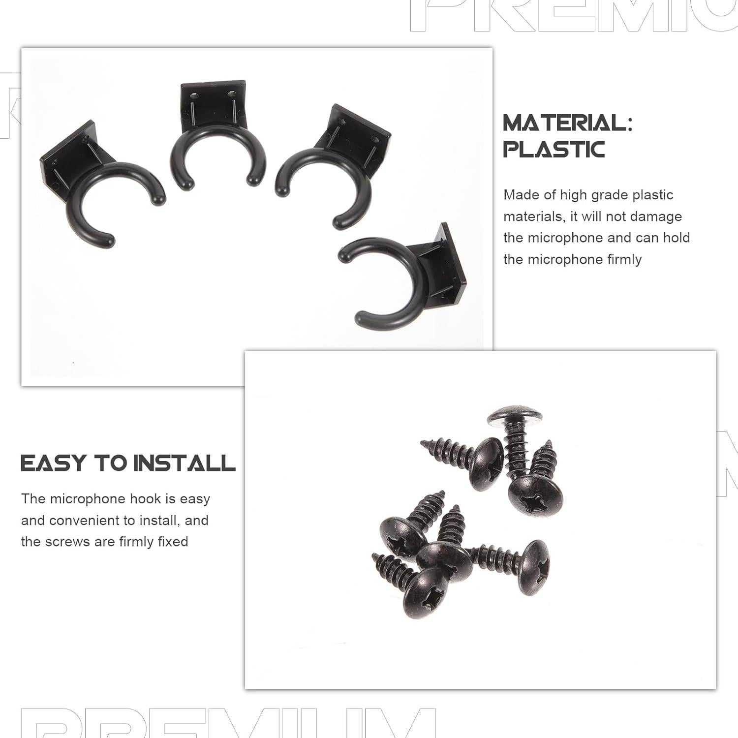 Soporte de Micrófono Montaje en Pared Milisten 12 Pcs Negro