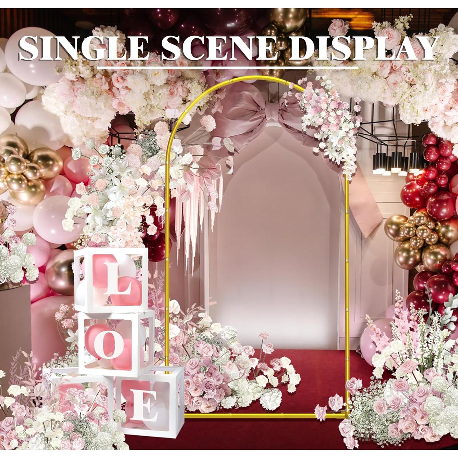 Soporte de fondo de arco dorado LIFENCE 3 niveles 2.18m-1.83m