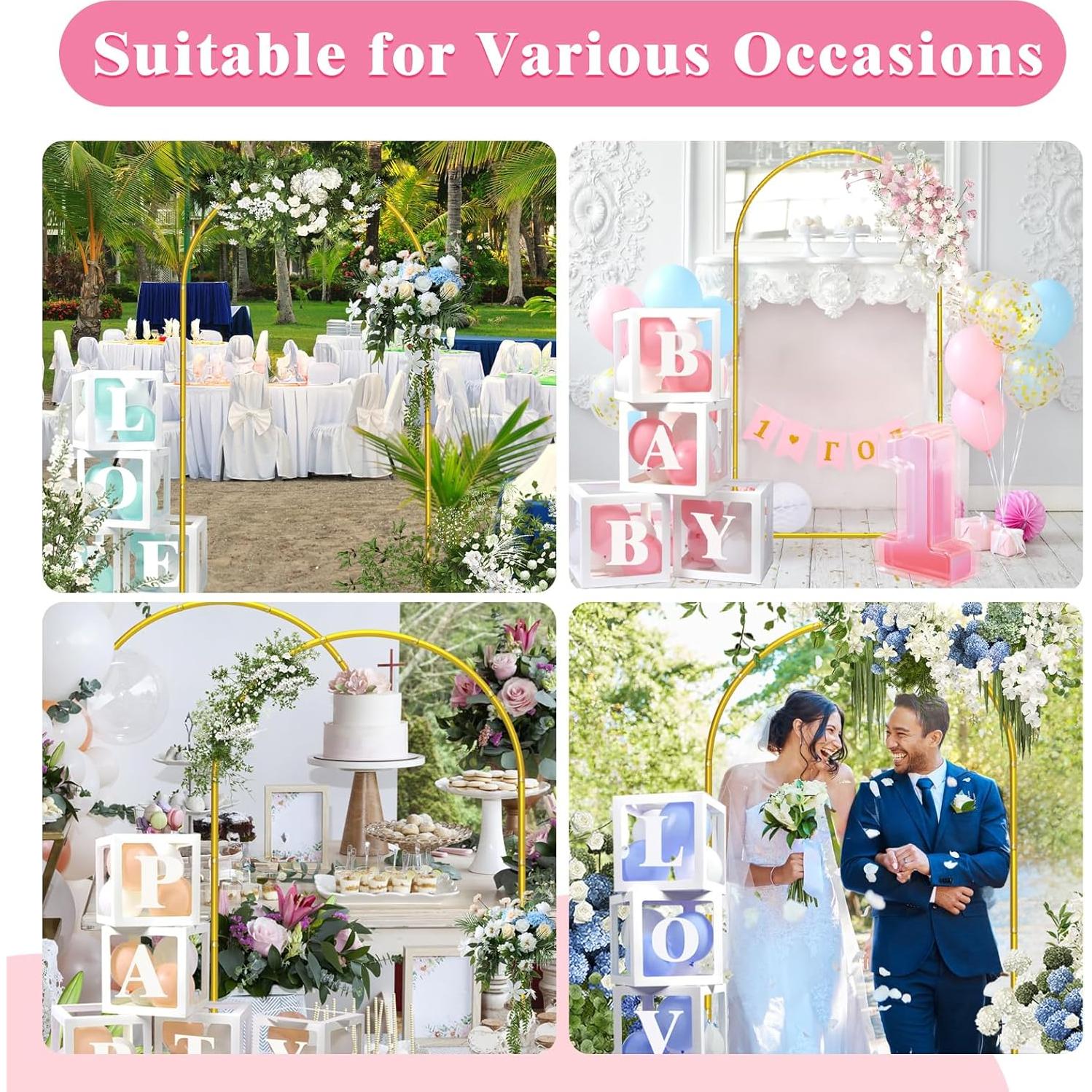 Soporte de fondo de arco dorado LIFENCE 3 niveles 2.18m-1.83m