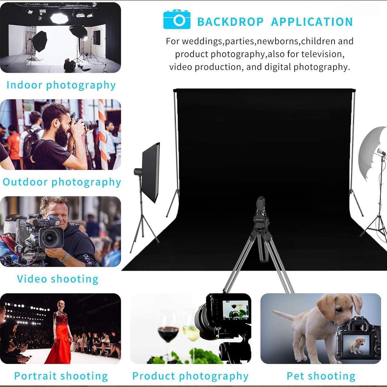 Fondo de Pantalla Negro 5x2.1m MTMETY para Fotografía y Video