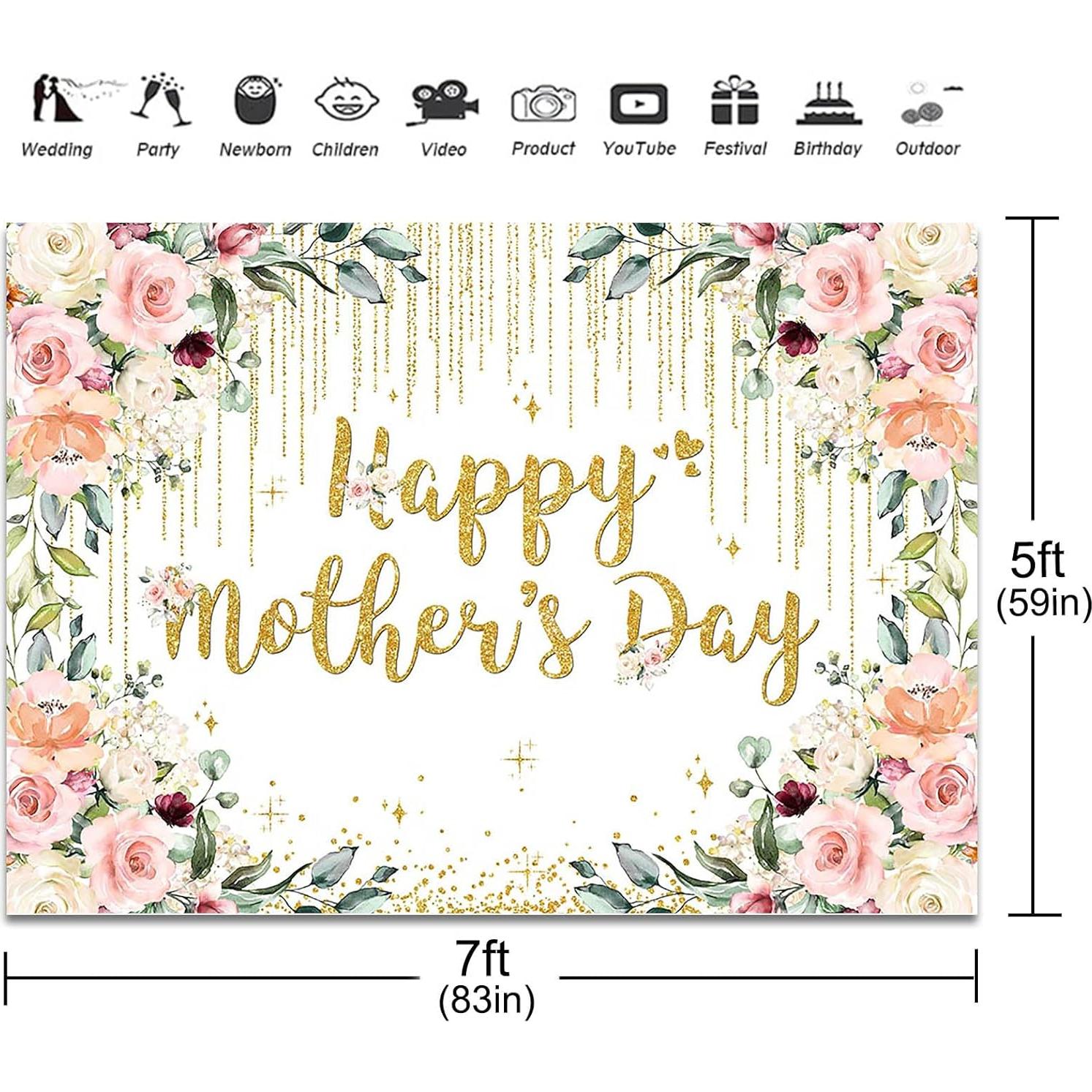 Fondo de Fotografía Feliz Día de la Madre Vinilo 210x150cm