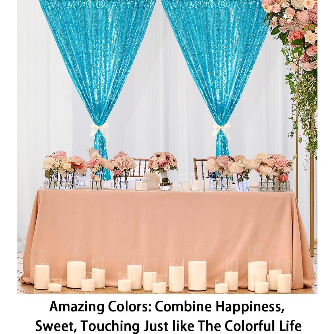 Cortinas de Lentejuelas ShinyBeauty 2 Paneles 0.61x2.44m Turquesa