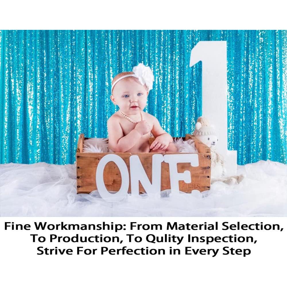 Cortinas de Lentejuelas ShinyBeauty 2 Paneles 0.61x2.44m Turquesa