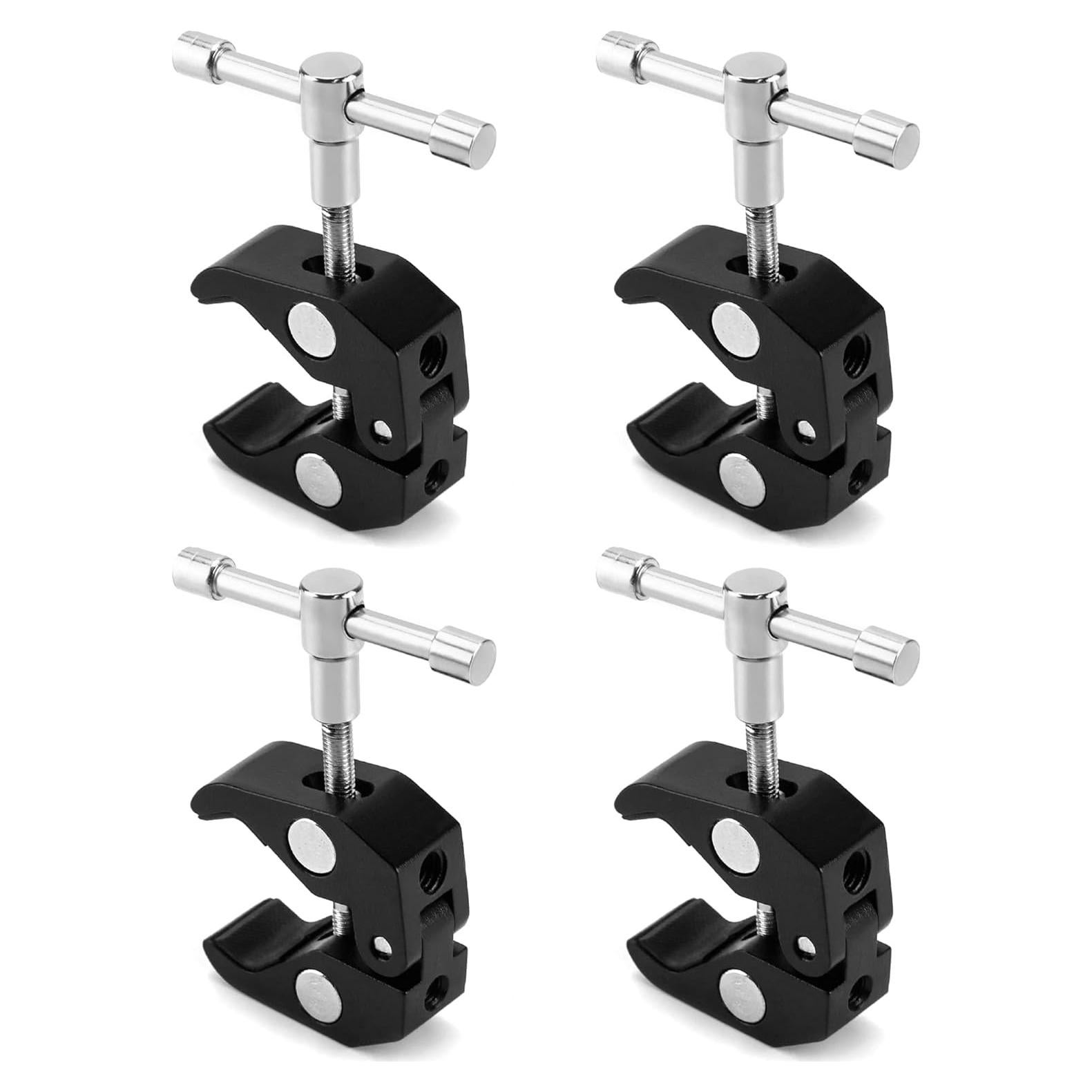 QWORK Super Clamp para Fotografía - 4 Piezas, Soporte de Luz