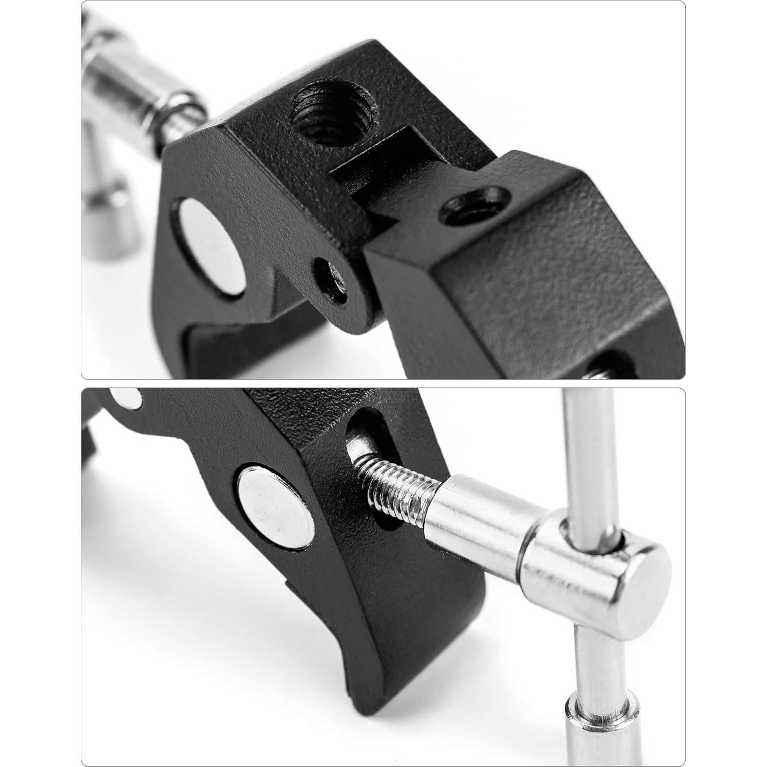 QWORK Super Clamp para Fotografía - 4 Piezas, Soporte de Luz