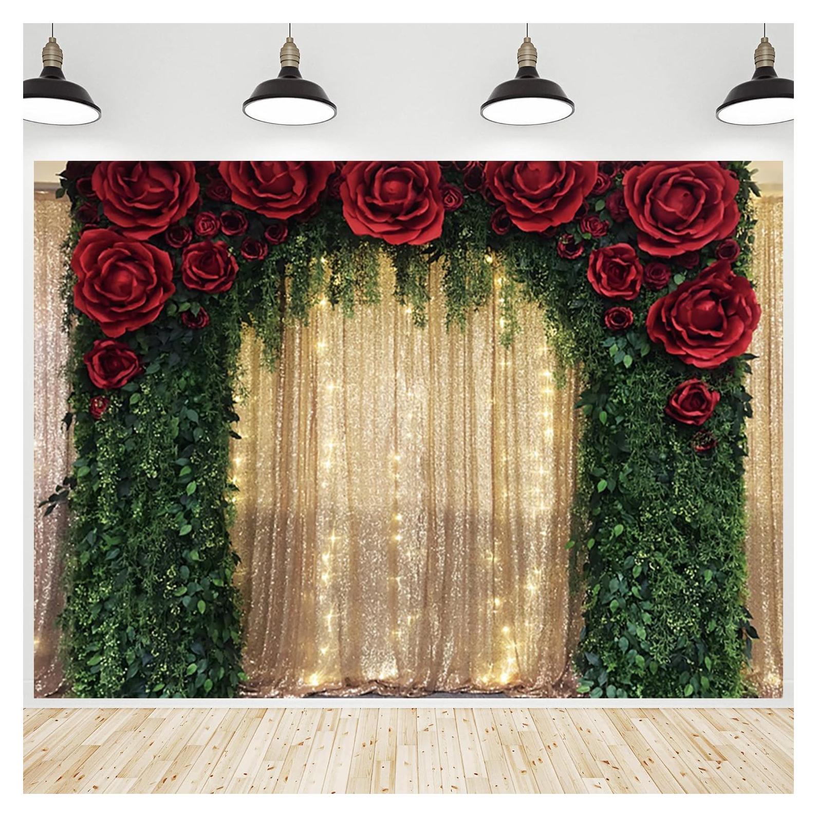 Fondo de Fotografía 3x2.4m CRTPOD Hoja Verde y Rosa