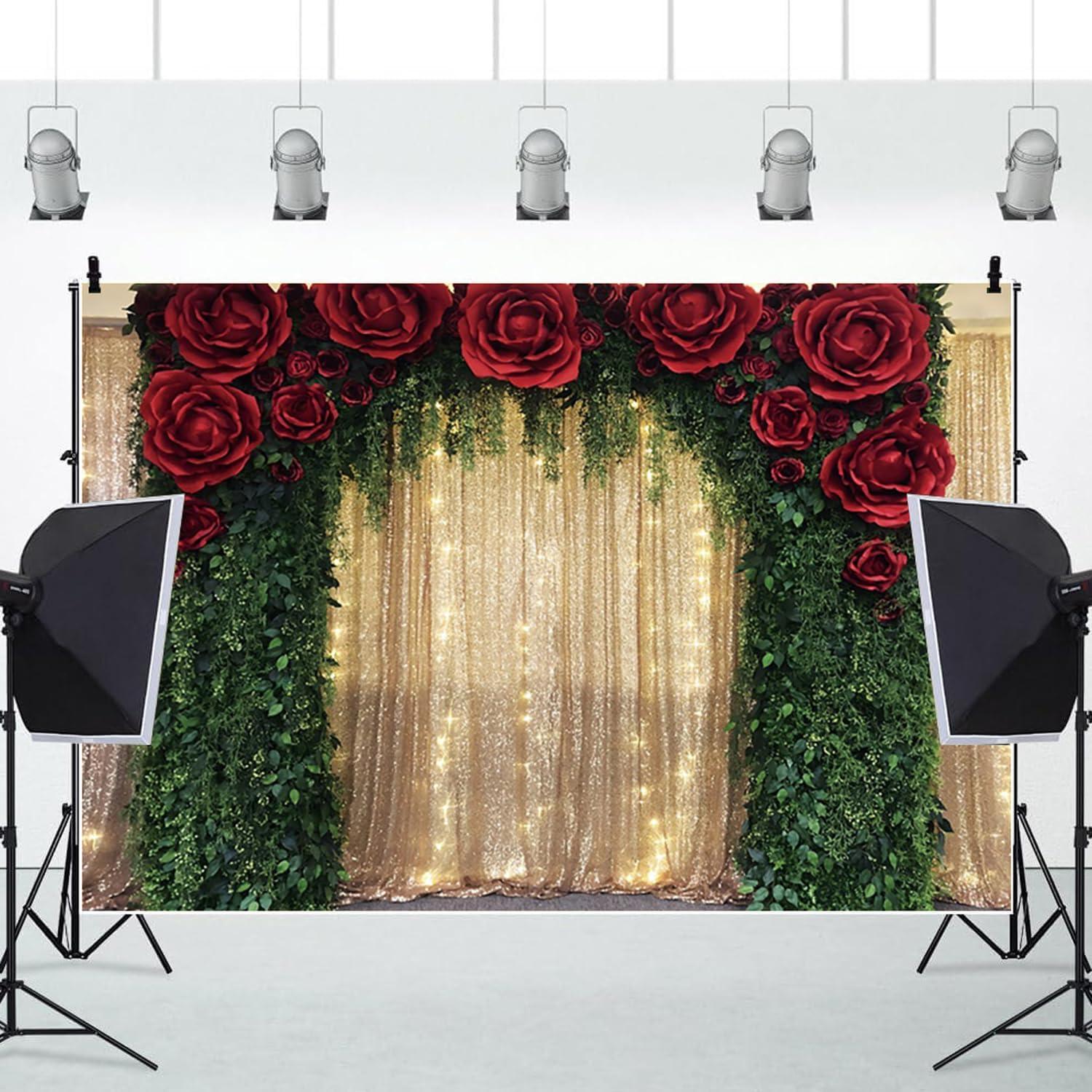 Fondo de Fotografía 3x2.4m CRTPOD Hoja Verde y Rosa