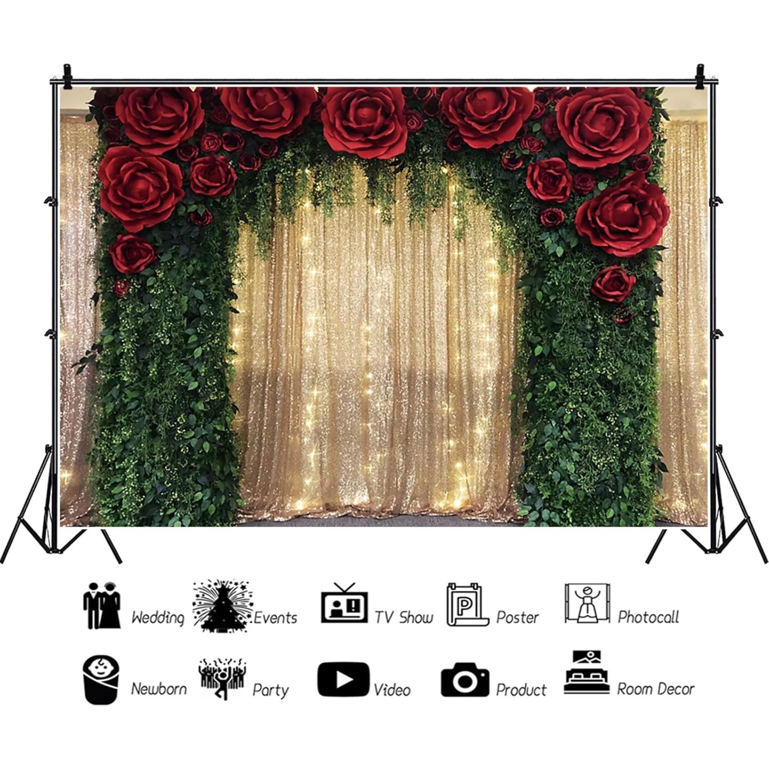 Fondo de Fotografía 3x2.4m CRTPOD Hoja Verde y Rosa