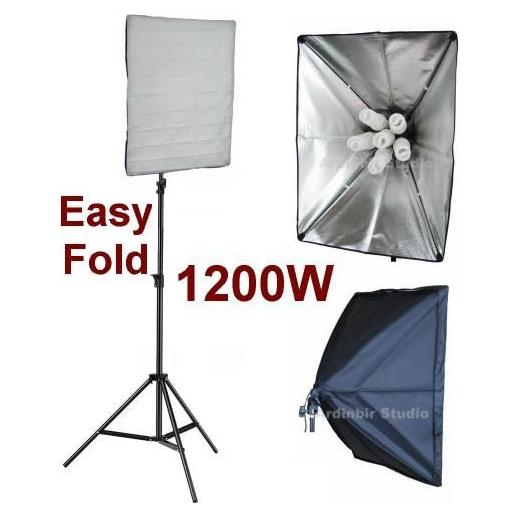 Kit de Iluminación de Video Ardinbir 1200W 5500K con Softbox 50x70cm