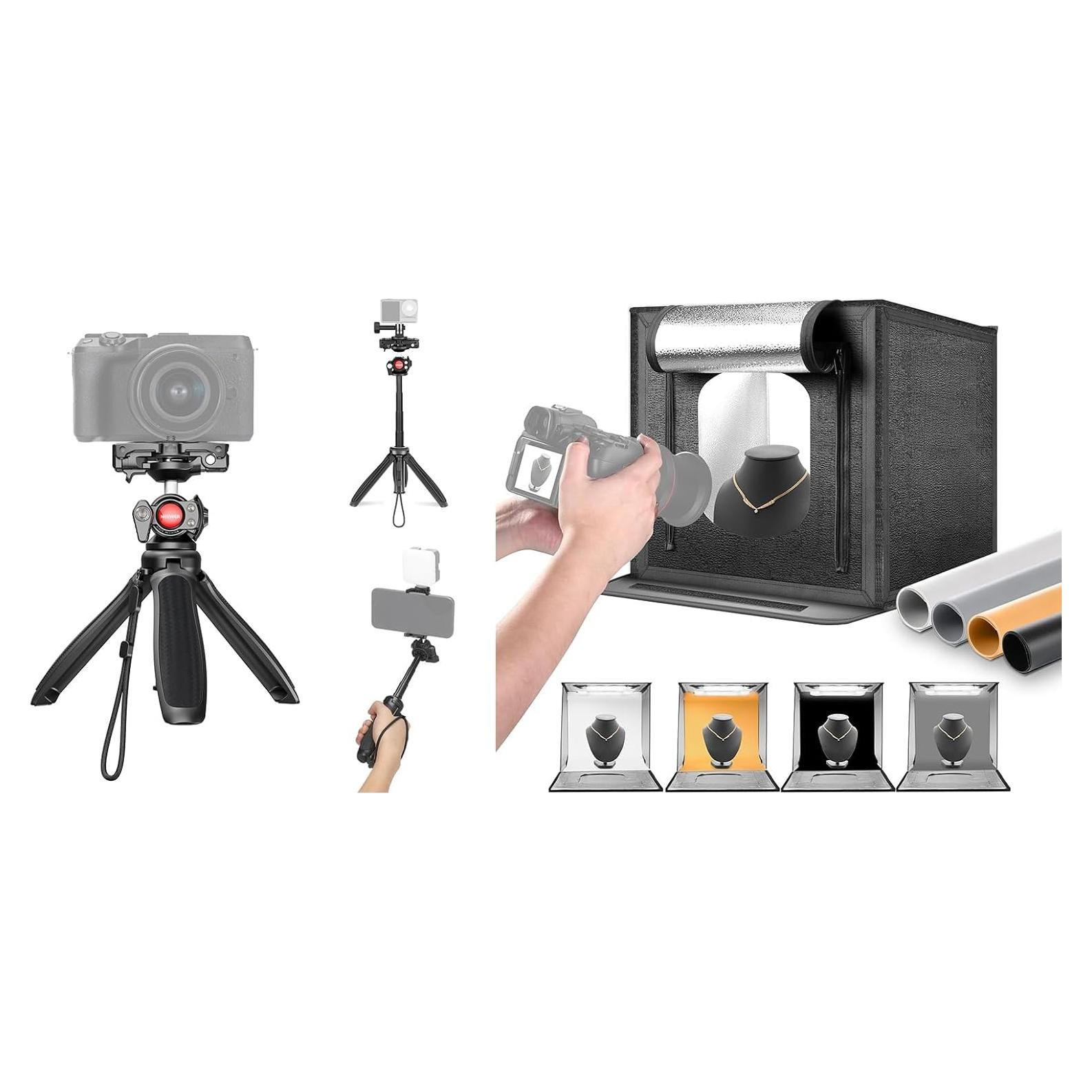 Trípode NEEWER TP38 para Cámara y Teléfono Móvil 38 cm