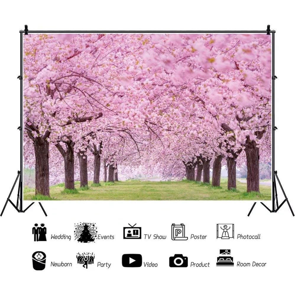 Fondo Fotográfico Flores de Cerezos 1.5x1m Vinilo Laeacco