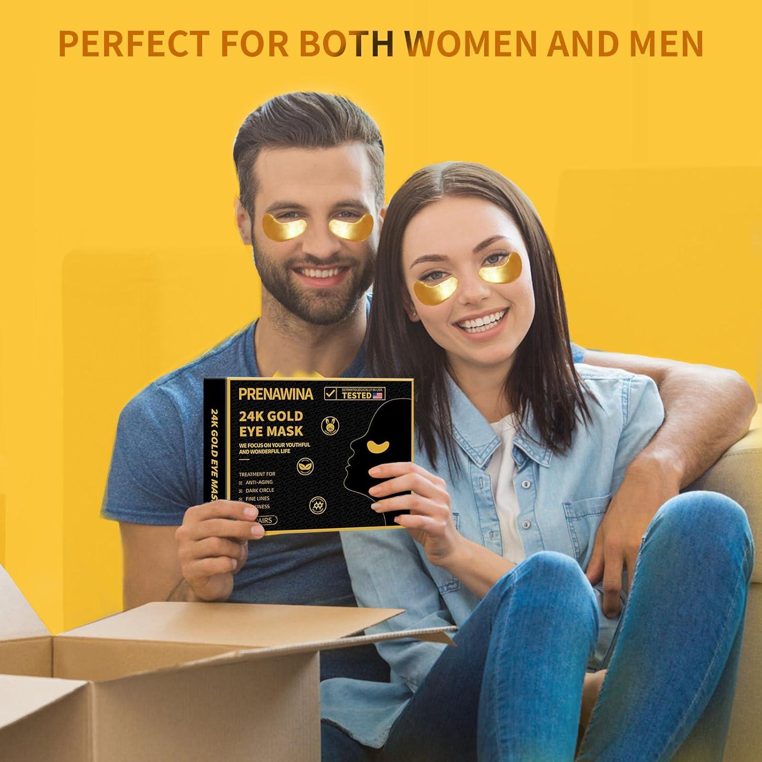 Parches para Ojos Prenawina 30 Pares Colágeno y Oro