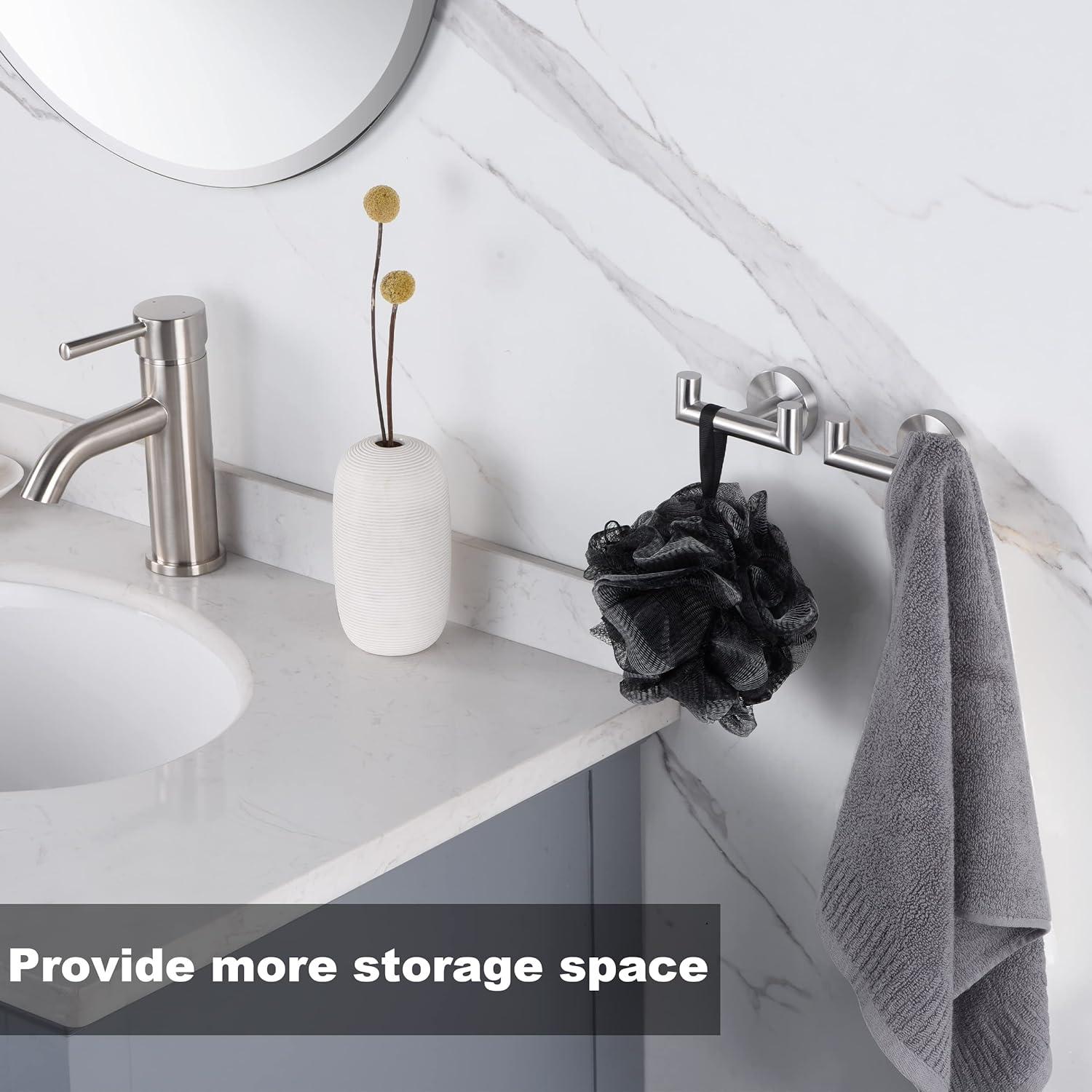 Ganchos Doble Kwanicas Acero Inoxidable Cepillado 2 Paquete