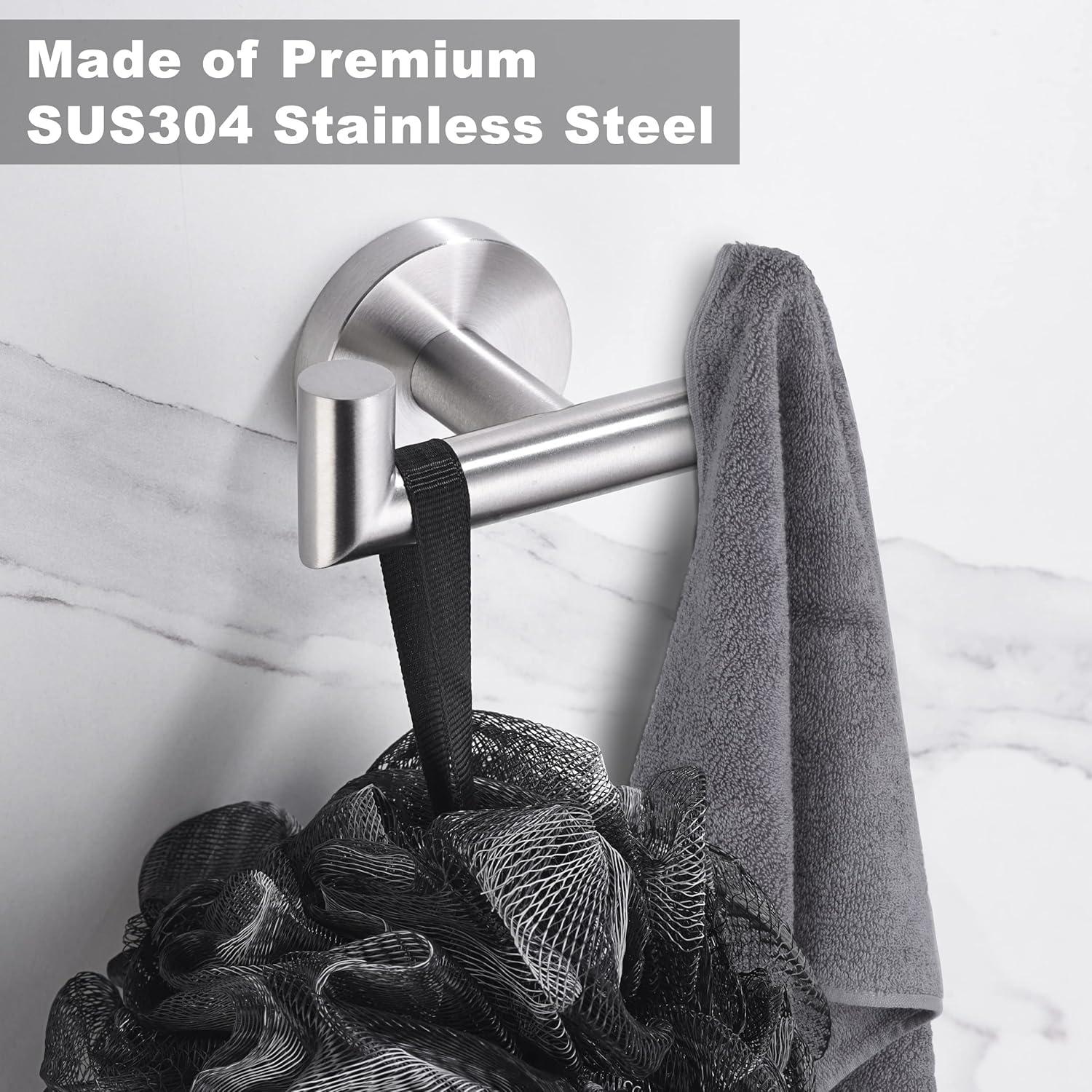 Ganchos Doble Kwanicas Acero Inoxidable Cepillado 2 Paquete