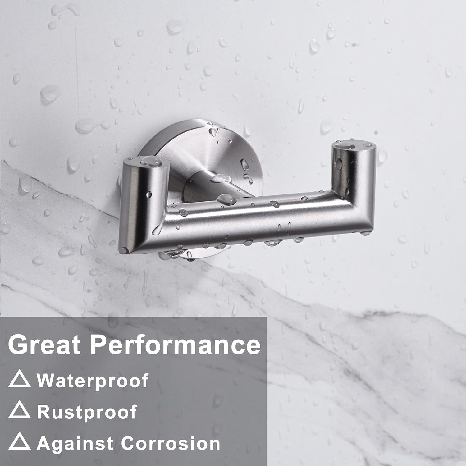 Ganchos Doble Kwanicas Acero Inoxidable Cepillado 2 Paquete