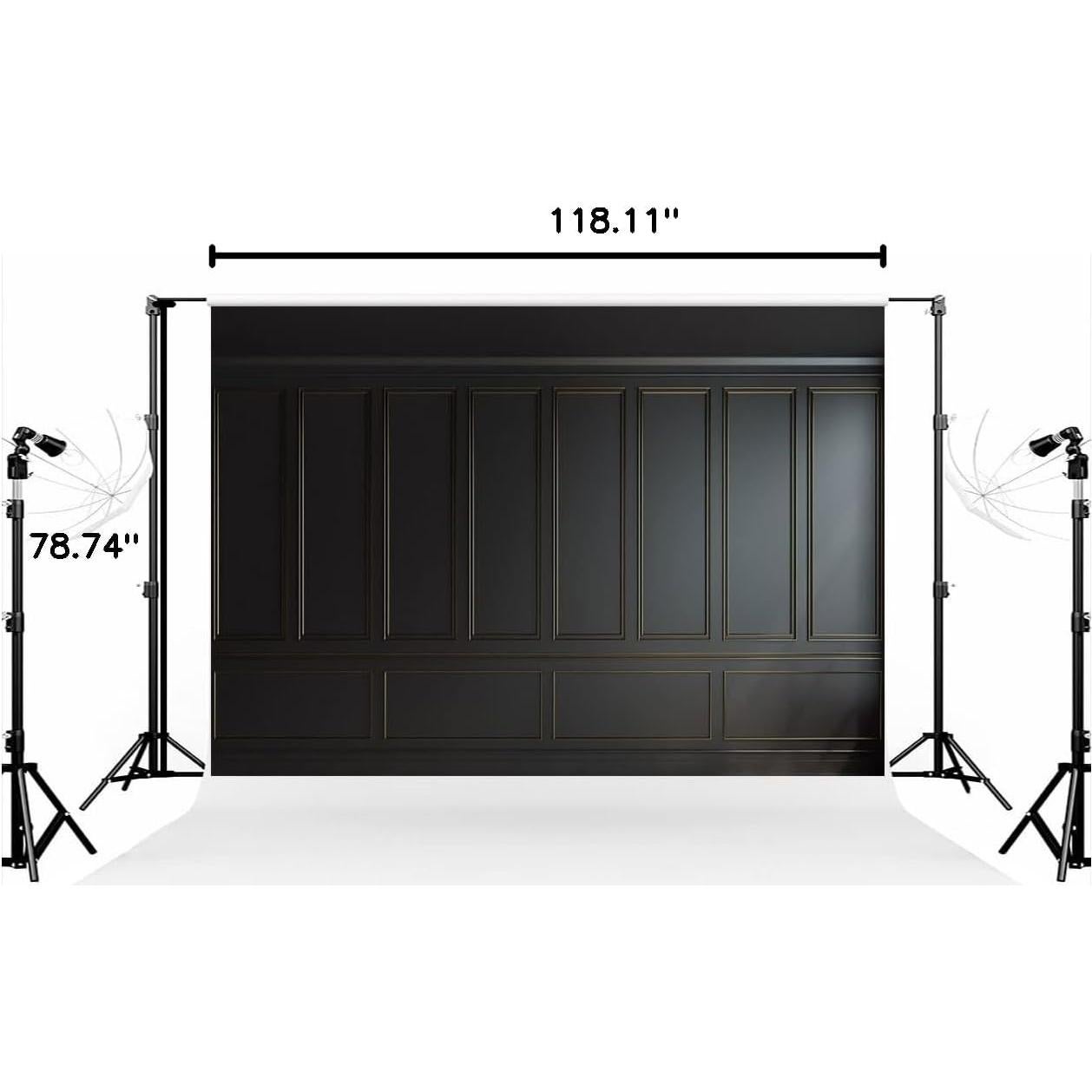 Fondo de Foto Kate 3x2m Microfibra Negra para Estudio