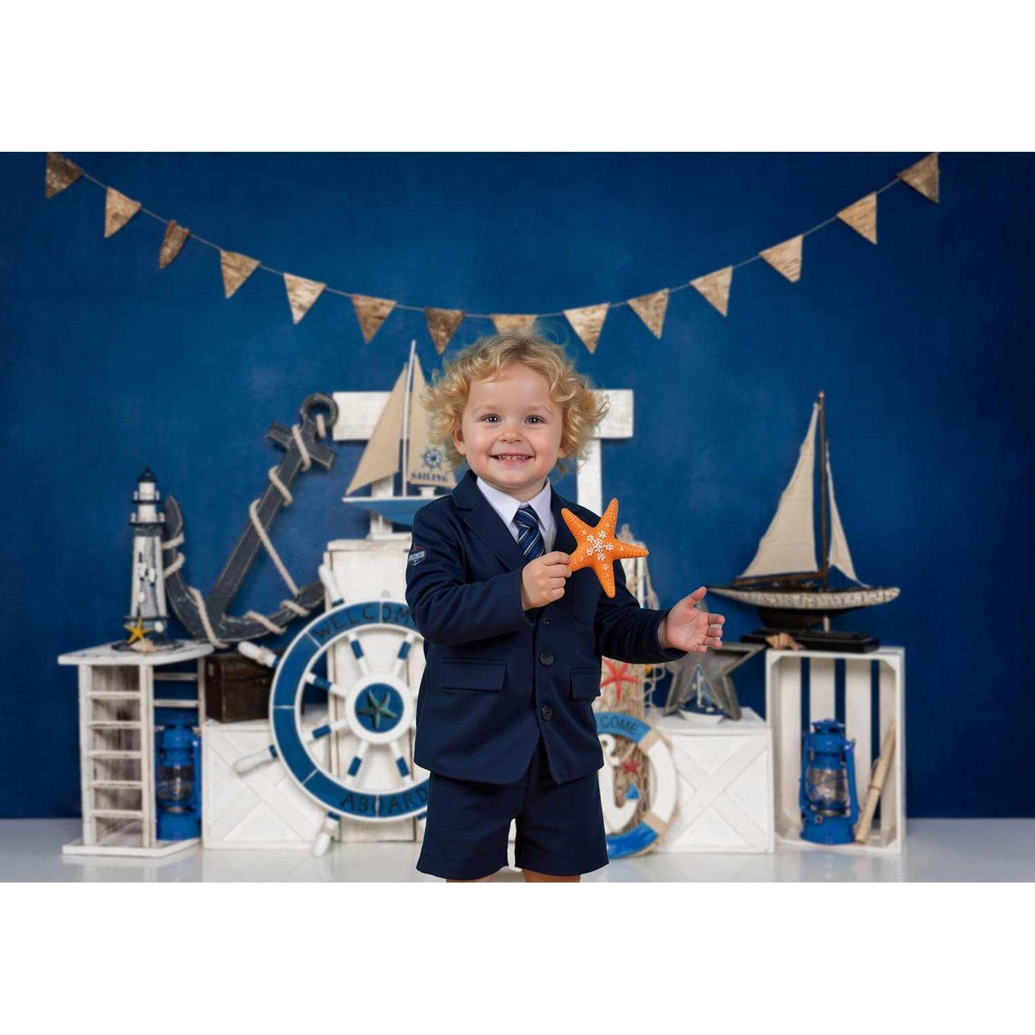 Fondo Fotográfico Azul Kate 2.2m x 1.5m para Cumpleaños