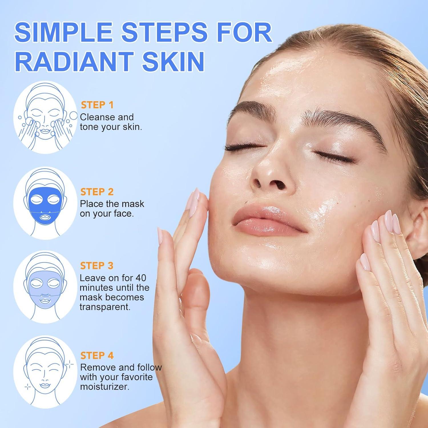 Mascarilla Facial de Colágeno Akeeronn 6 Pcs Hidratante