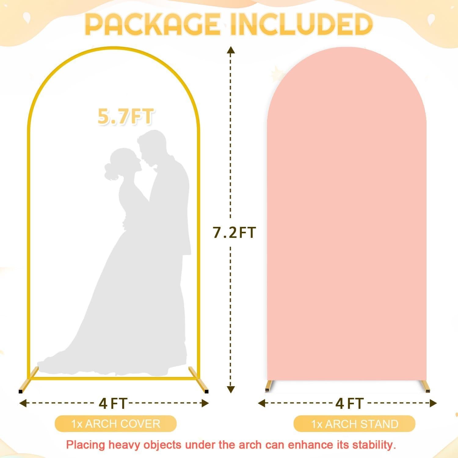 Soporte de Fondo de Arco FUHSY 2.2m con Cubierta Spandex Rosa