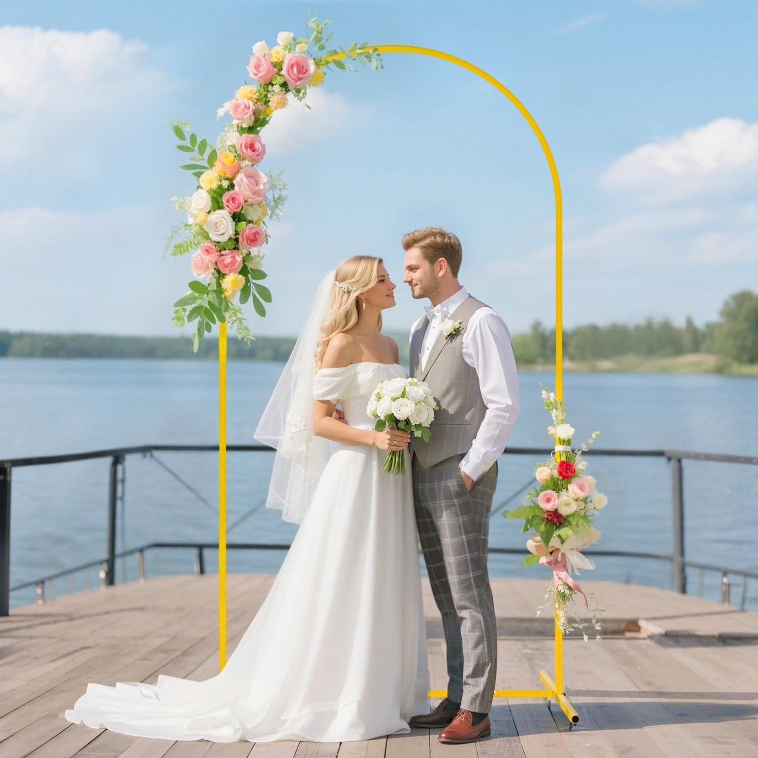 Soporte de Fondo de Arco FUHSY 2.2m con Cubierta Spandex Rosa