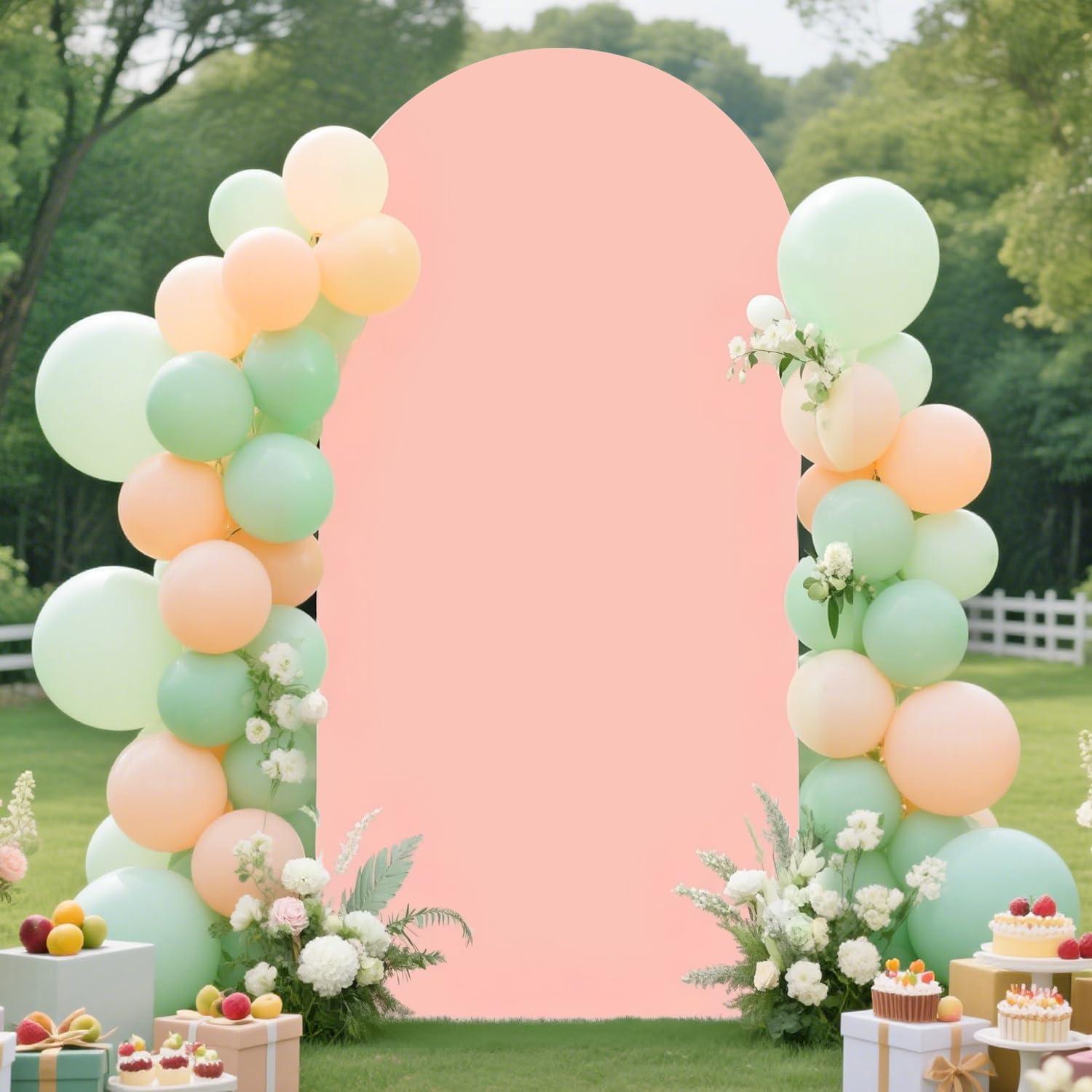 Soporte de Fondo de Arco FUHSY 2.2m con Cubierta Spandex Rosa