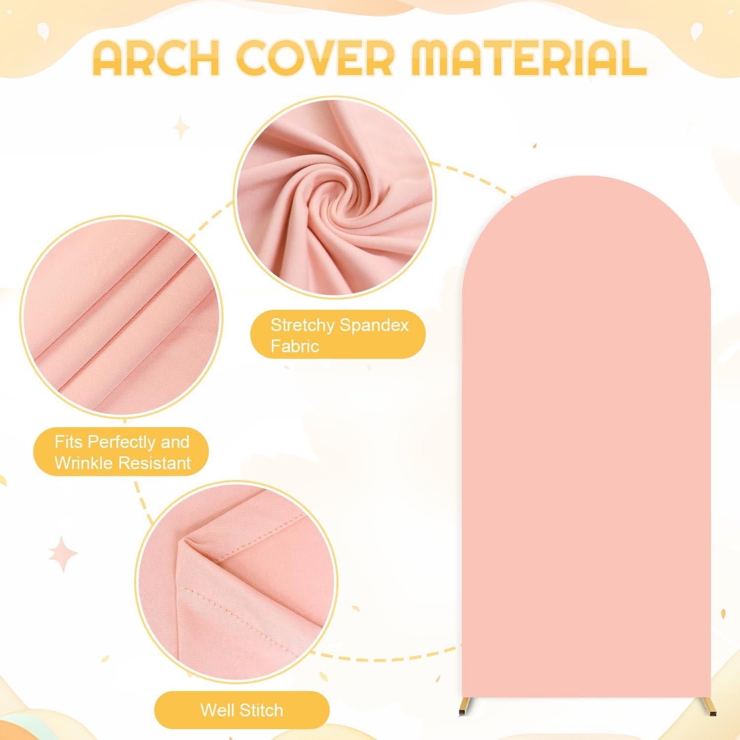 Soporte de Fondo de Arco FUHSY 2.2m con Cubierta Spandex Rosa
