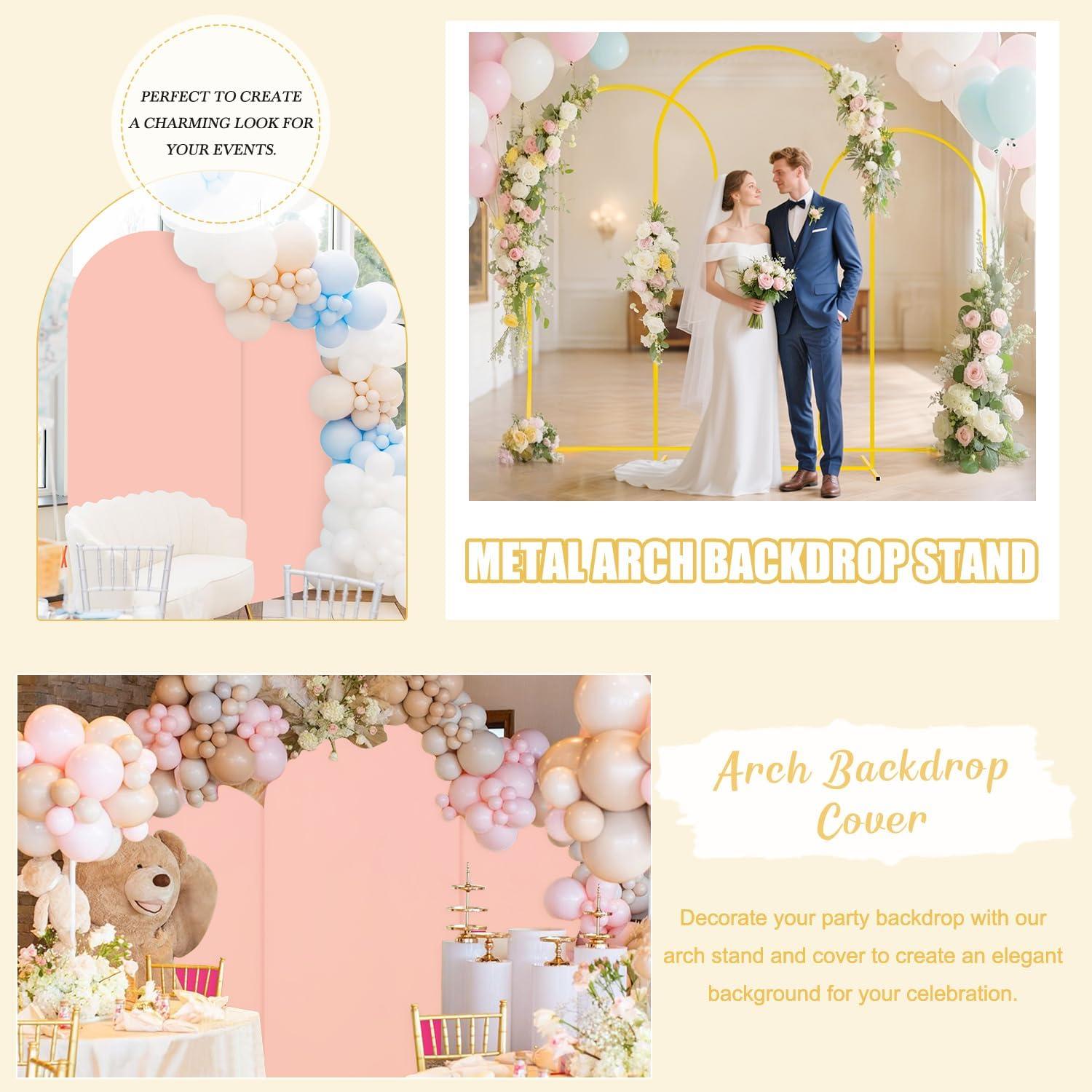 Soporte de Fondo de Arco FUHSY 2.2m con Cubierta Spandex Rosa