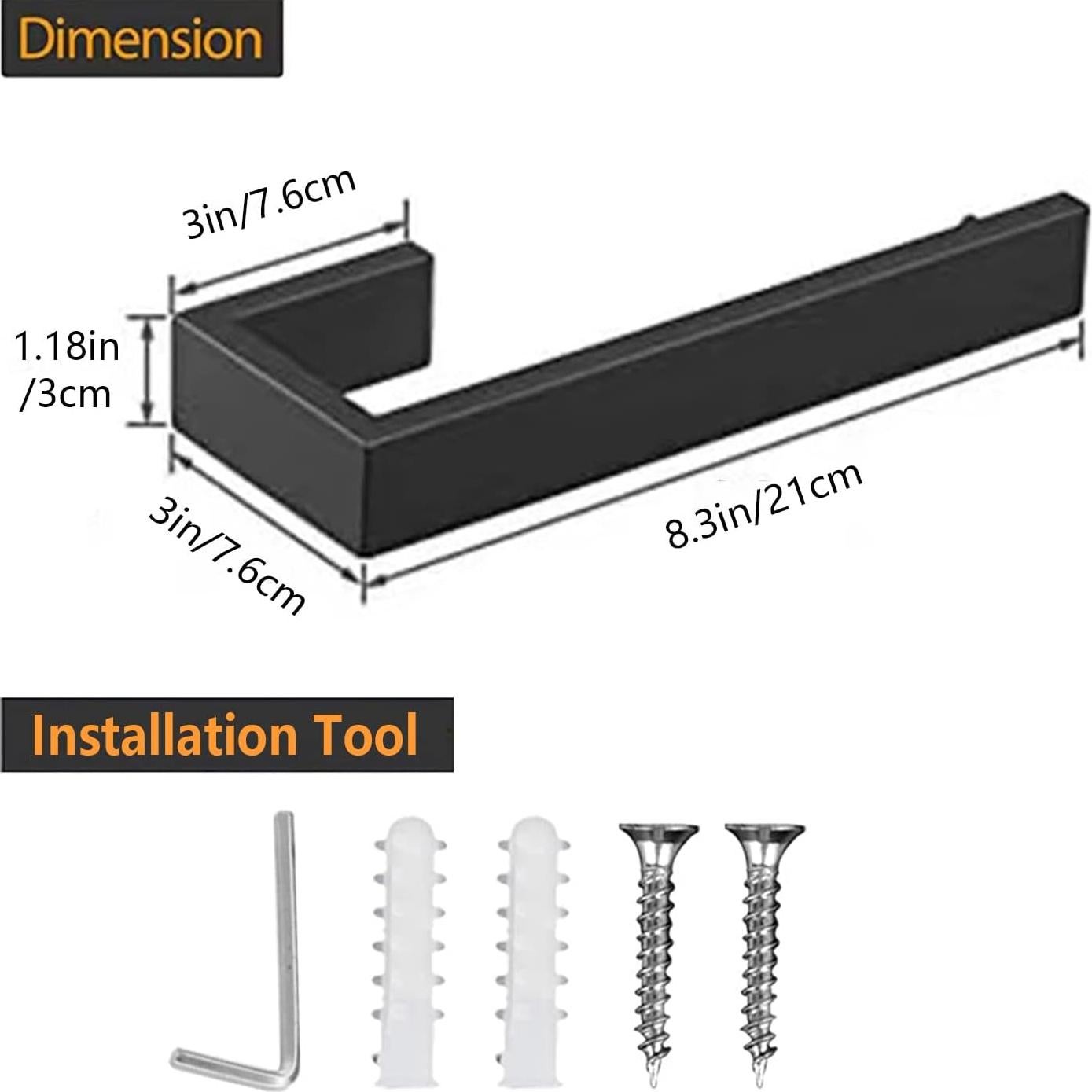 Soporte para Toalla de Mano JOPOFI Acero Inoxidable Negro 21 cm